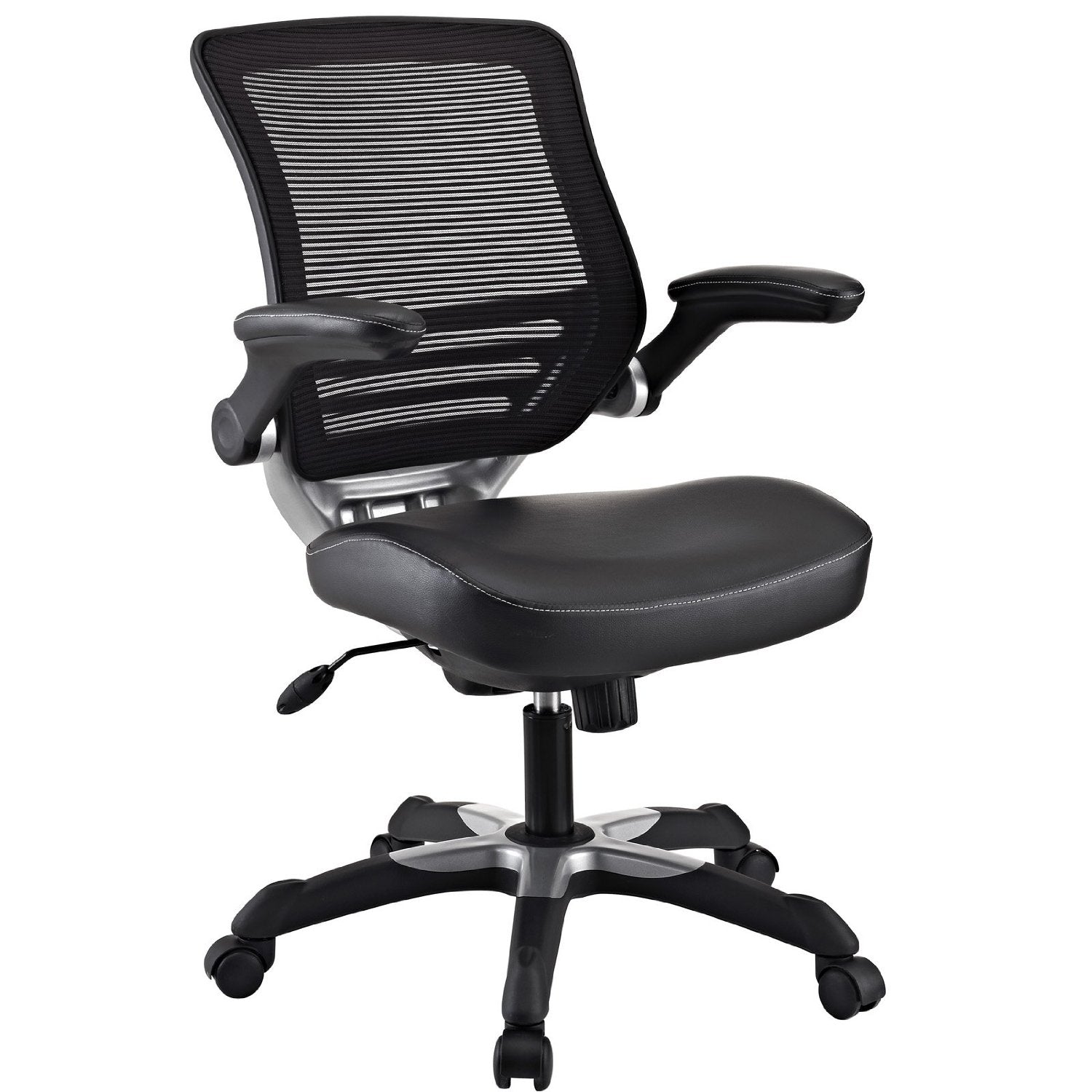 Modern Black Mesh Back Ergonomic Office Chair with Flip-up Arms-0
