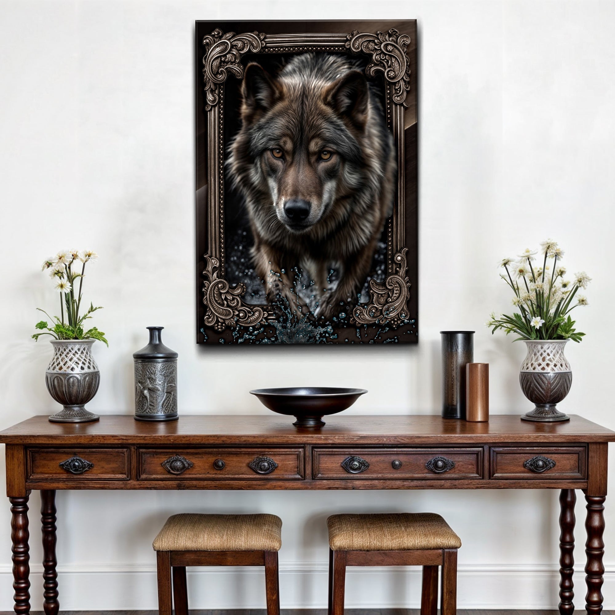 3D Wolf Wall Art II