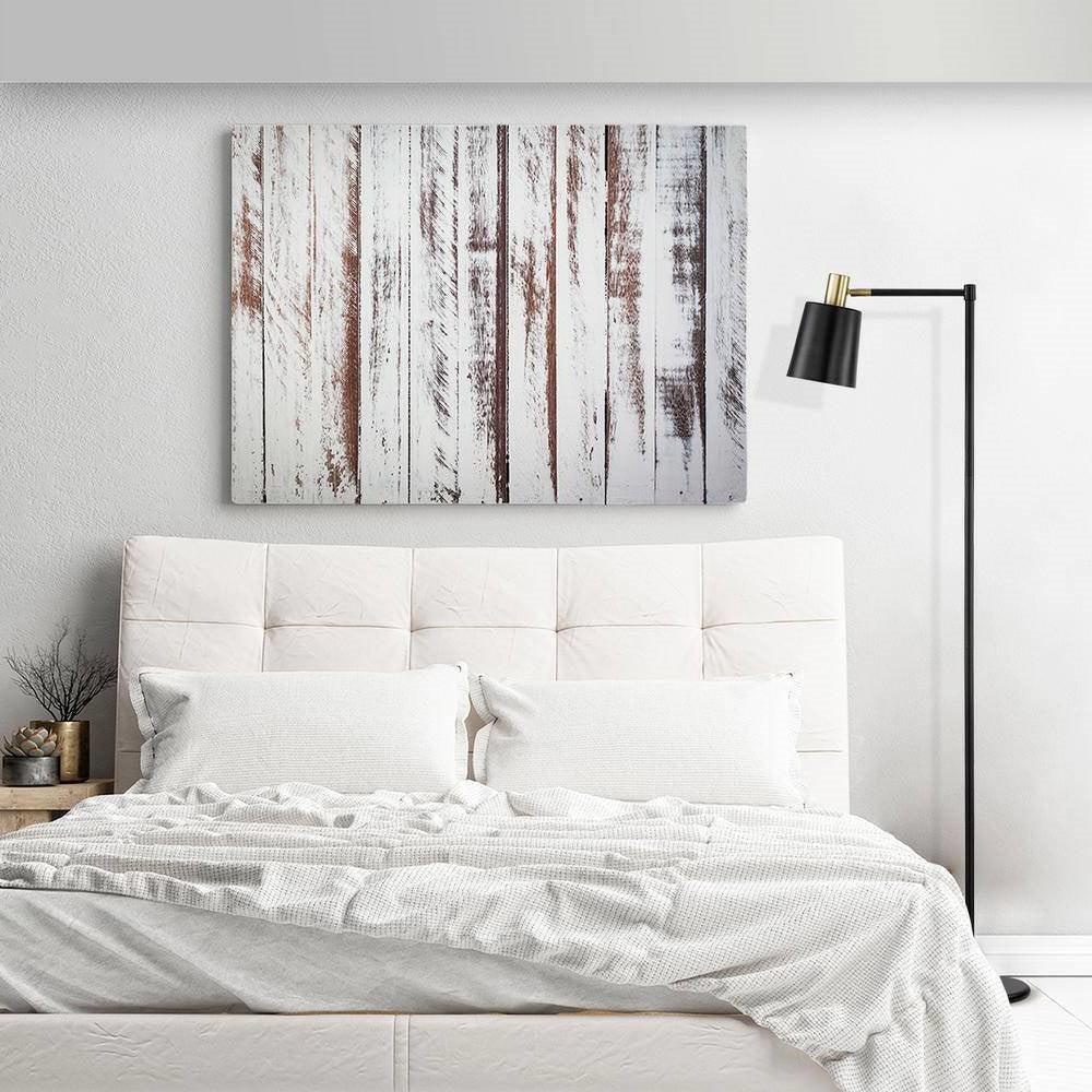 60-inch Industrial Modern Black Metal Floor Lamp with Gold Accents - PRHOMZ