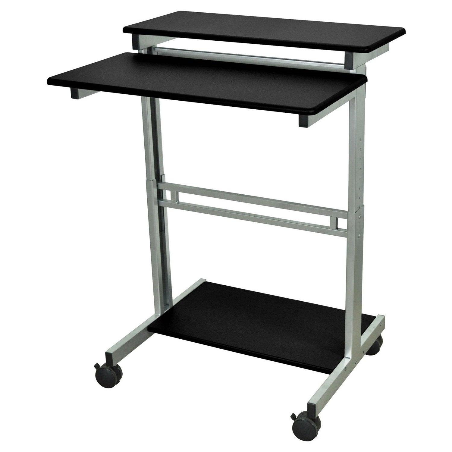 Mobile 31.5-inch Stand Up Computer Desk in Black - PRHOMZ
