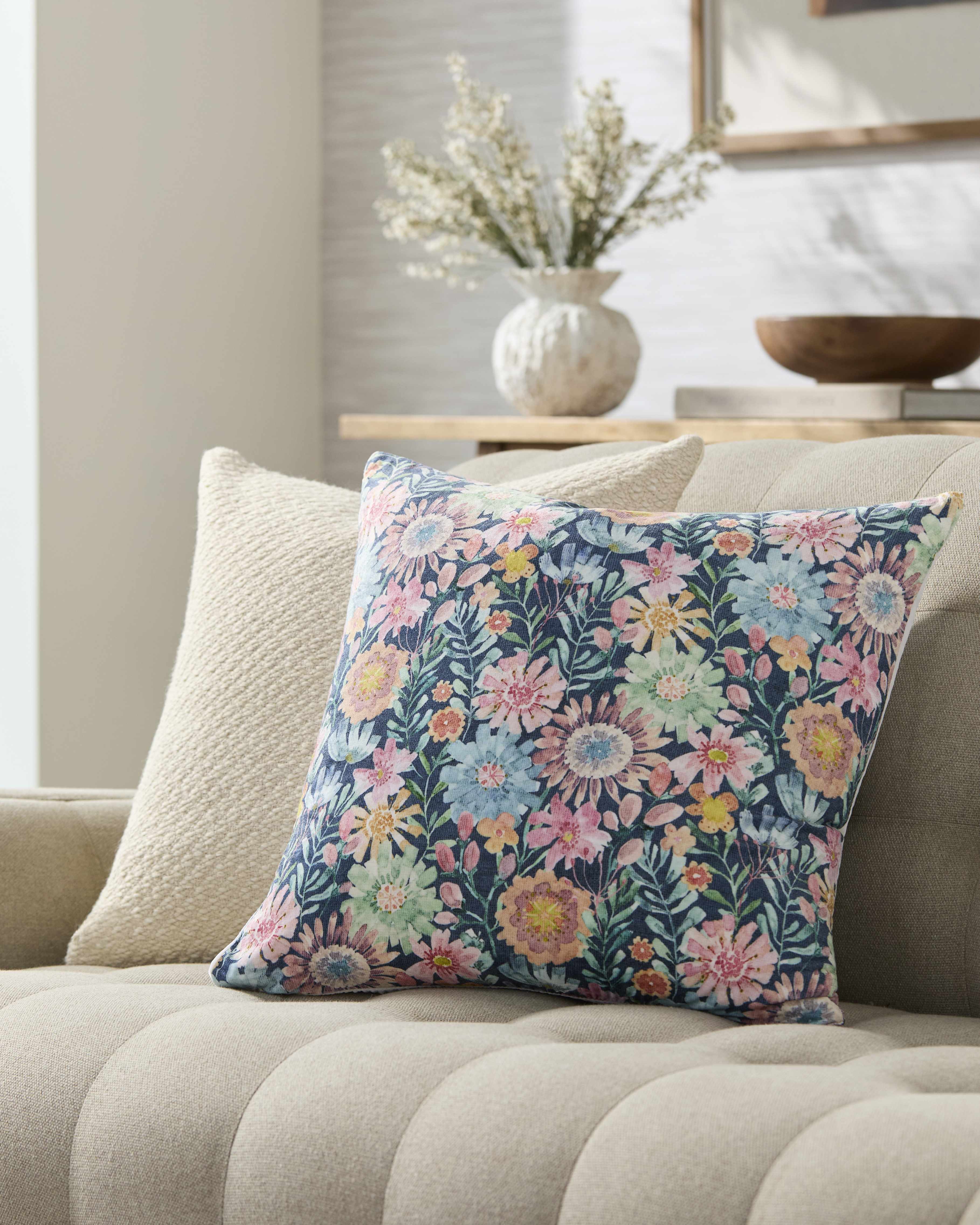 Amithi Light Blue Throw Pillow-0