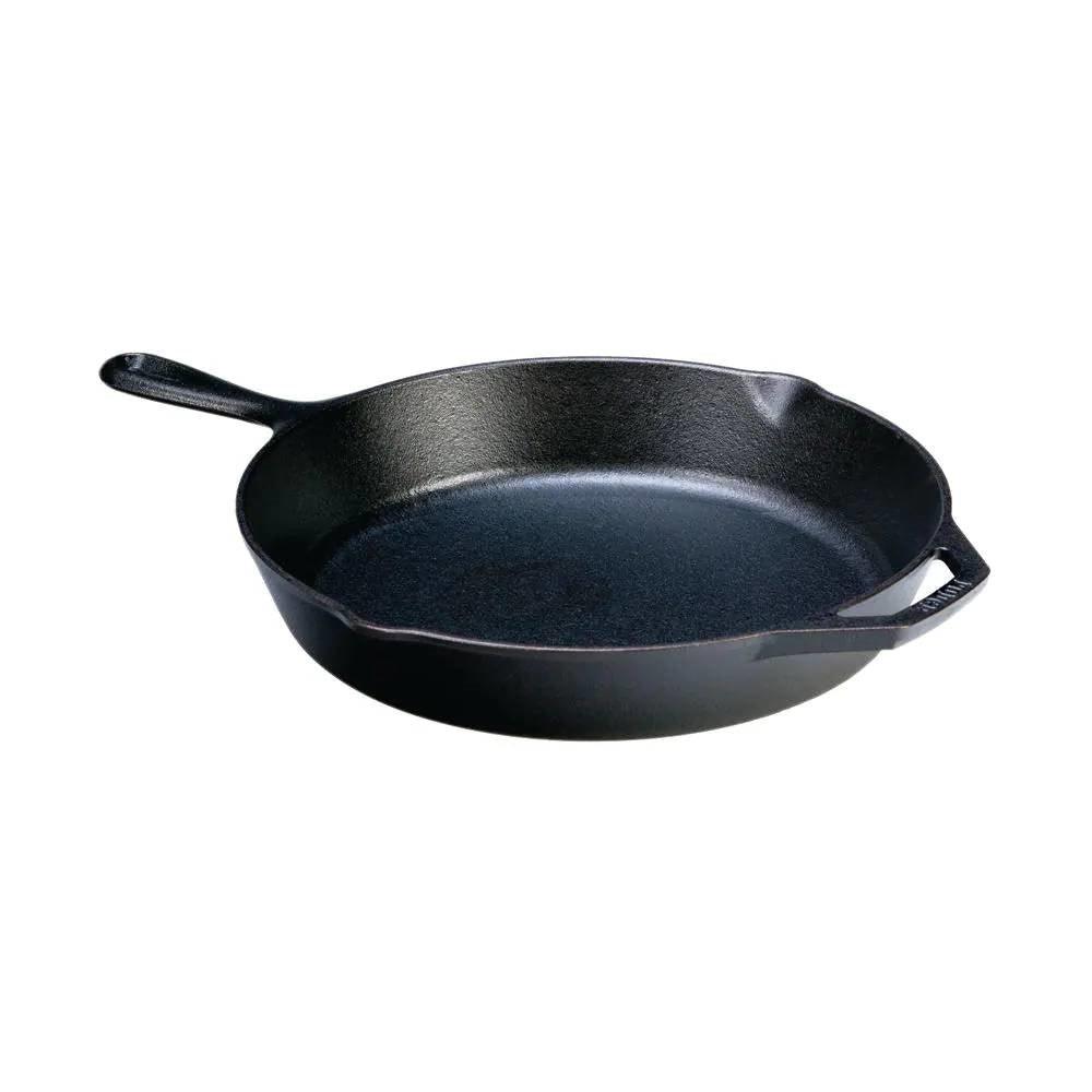 12-inch Cast Iron Skillet Frying Pan with Pour Spout - Made in the USA - PRHOMZ
