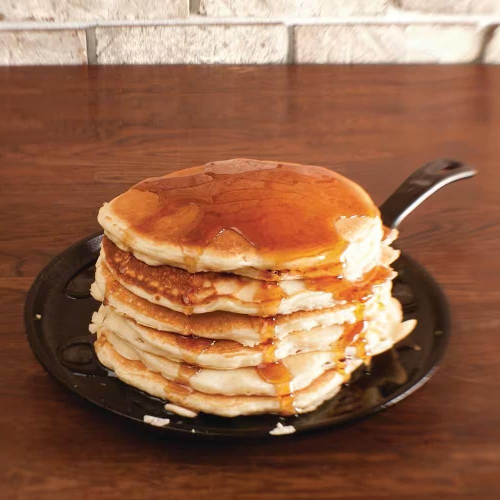 10.5 inch Round Pre-Seasoned Cast Iron Skillet Griddle Frying Pan Made in USA - PRHOMZ