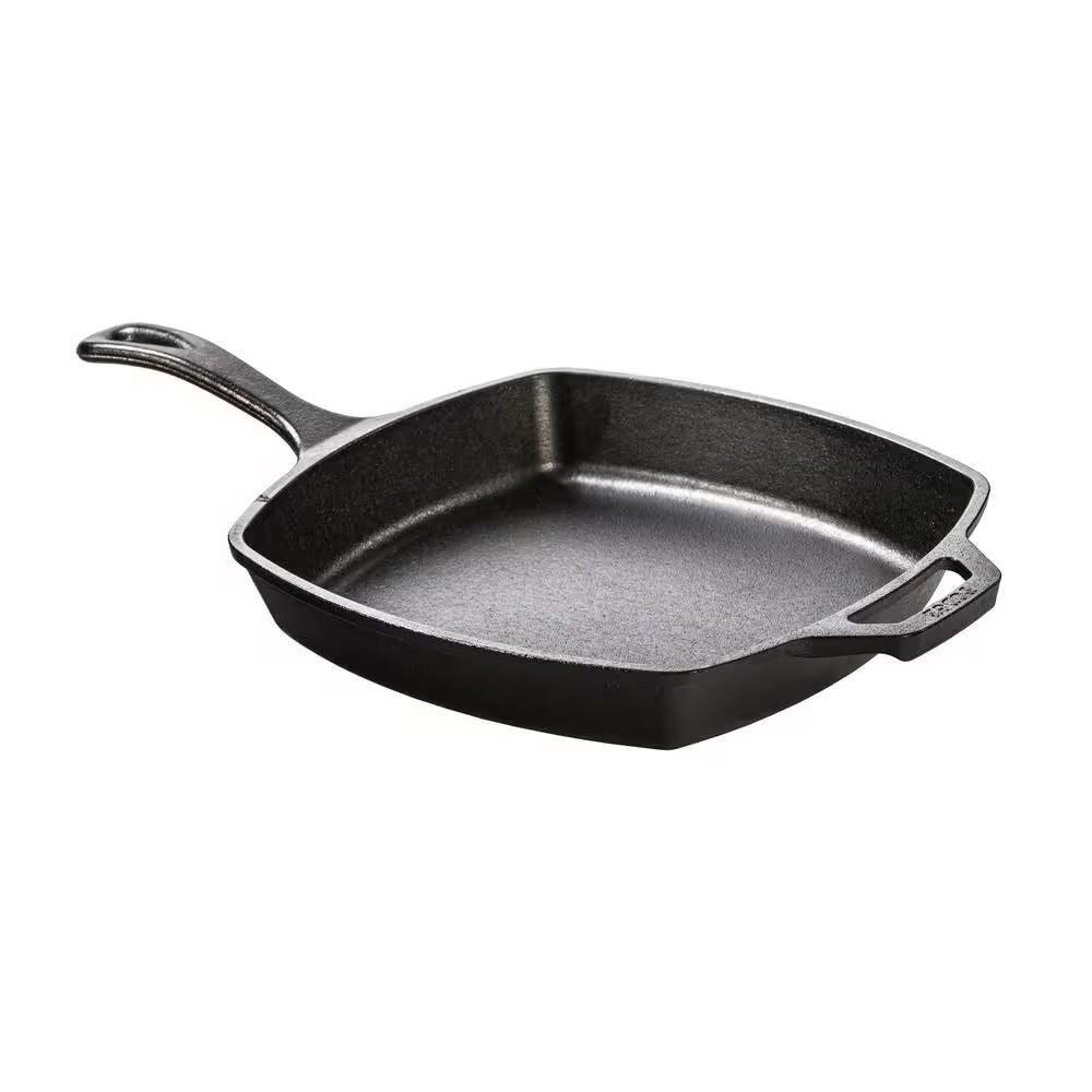 10.5-inch Square Cast Iron Skillet Frying Pan - Made in USA - PRHOMZ