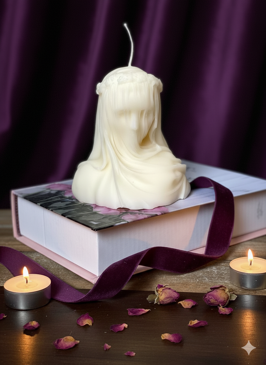 Large Veiled Lady Sculpture Candle – Hand-Poured Soy Wax | 4 Scents