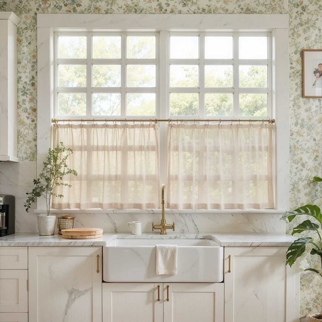 Leah Cotton Texture White Sheer Curtains