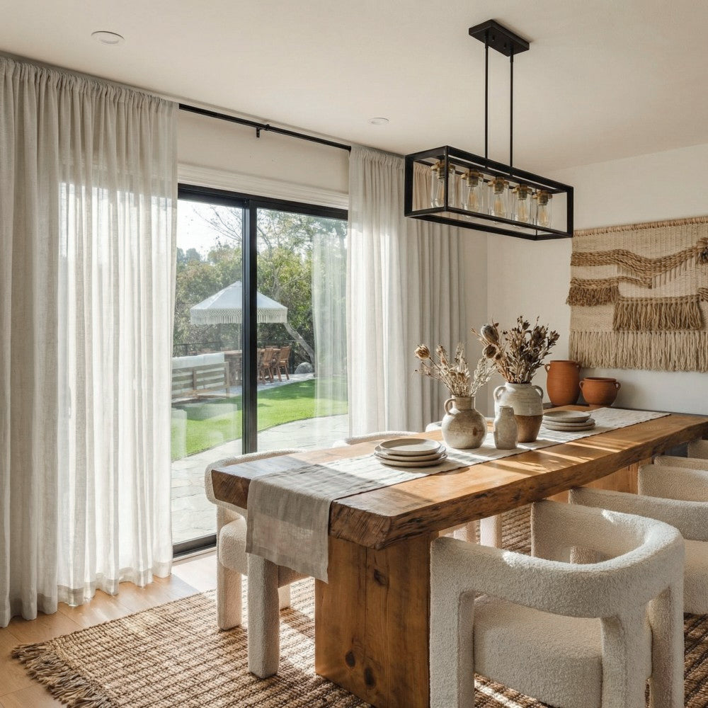 Leah Cotton Texture White Sheer Curtains