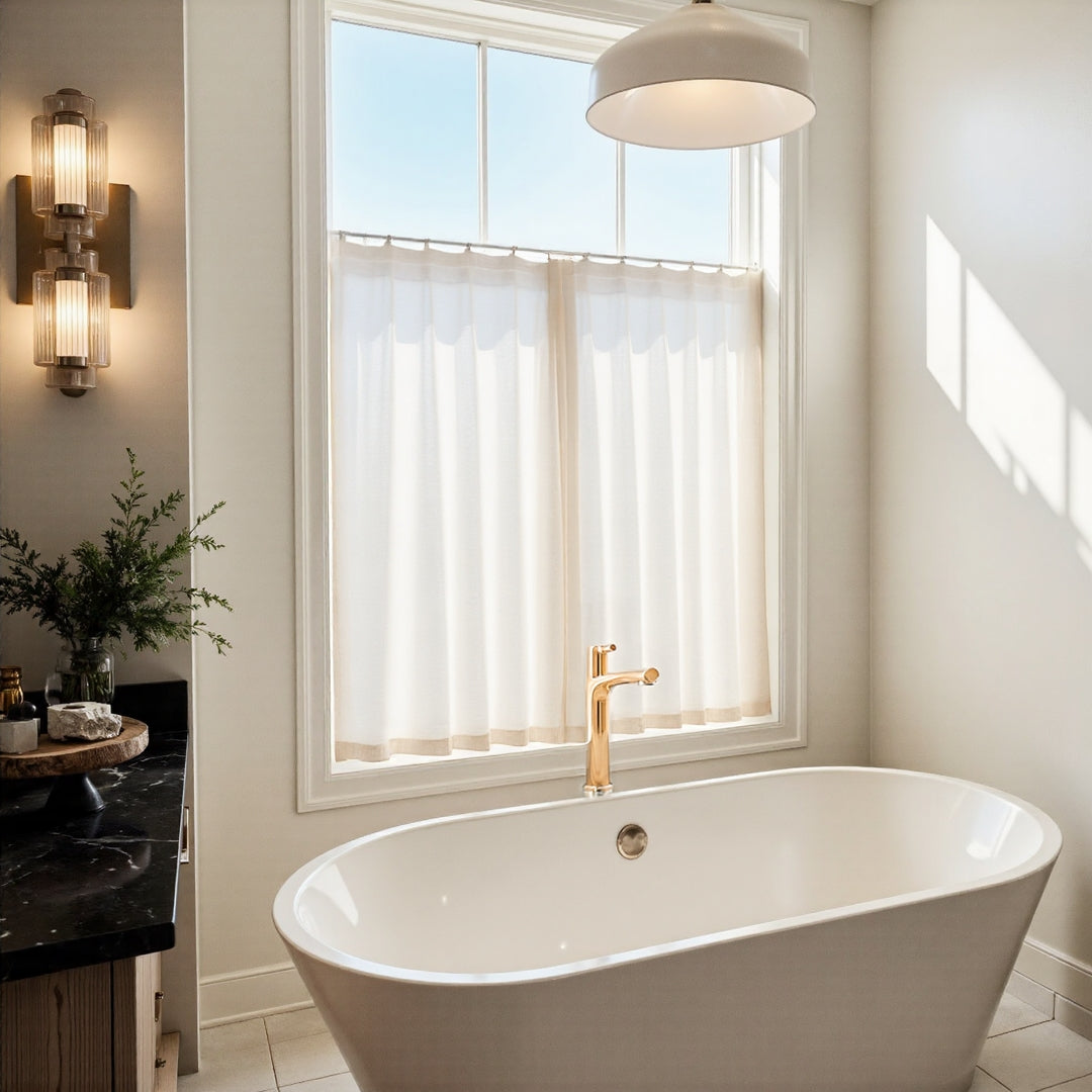 Leah Cotton Texture White Sheer Curtains