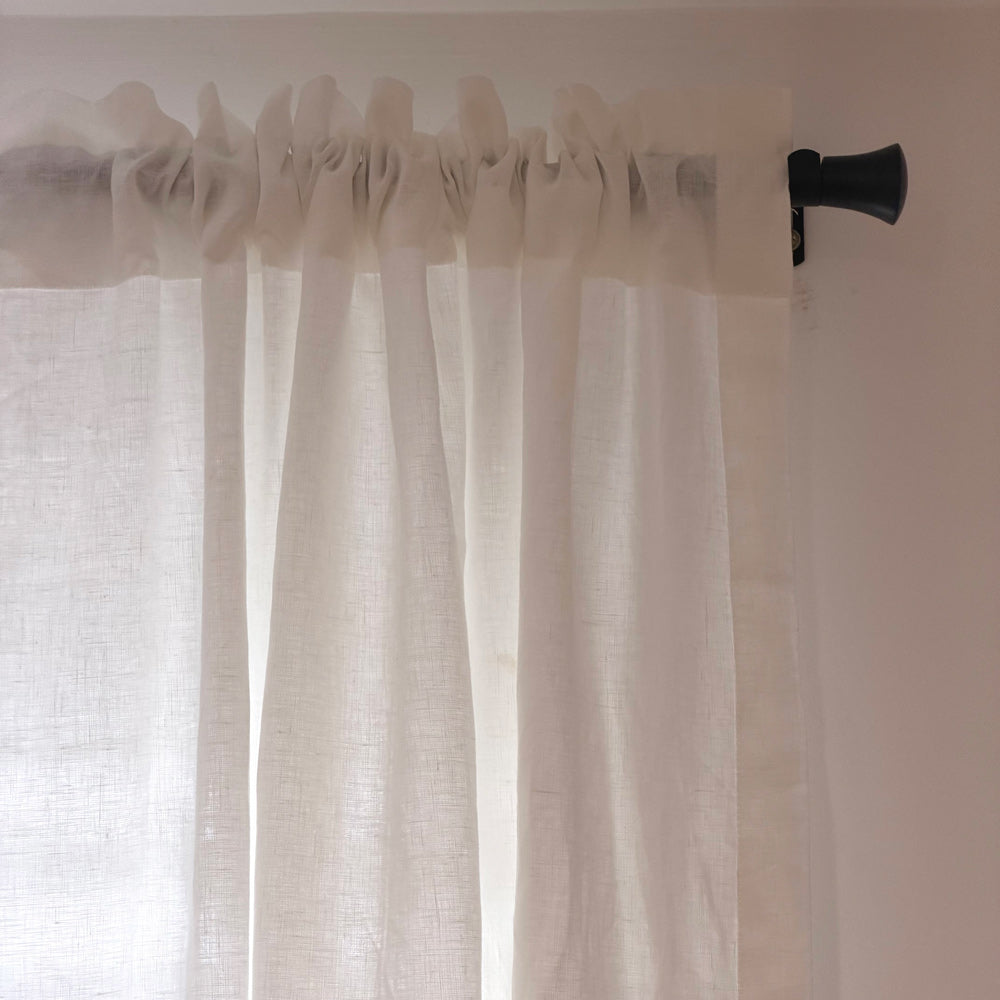 Lelio White 100% Pure Linen Sheer Curtains