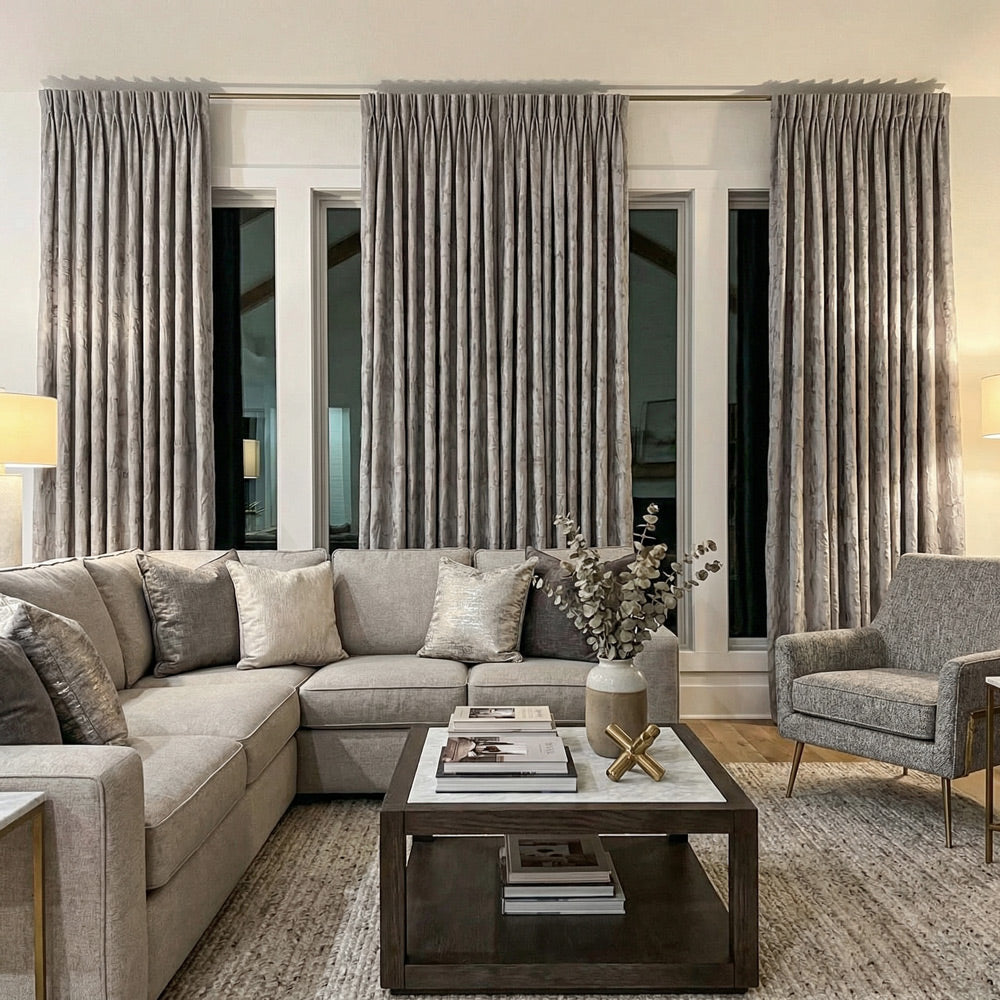 Lennon Embossed Withered Lotus Abstract Curtains