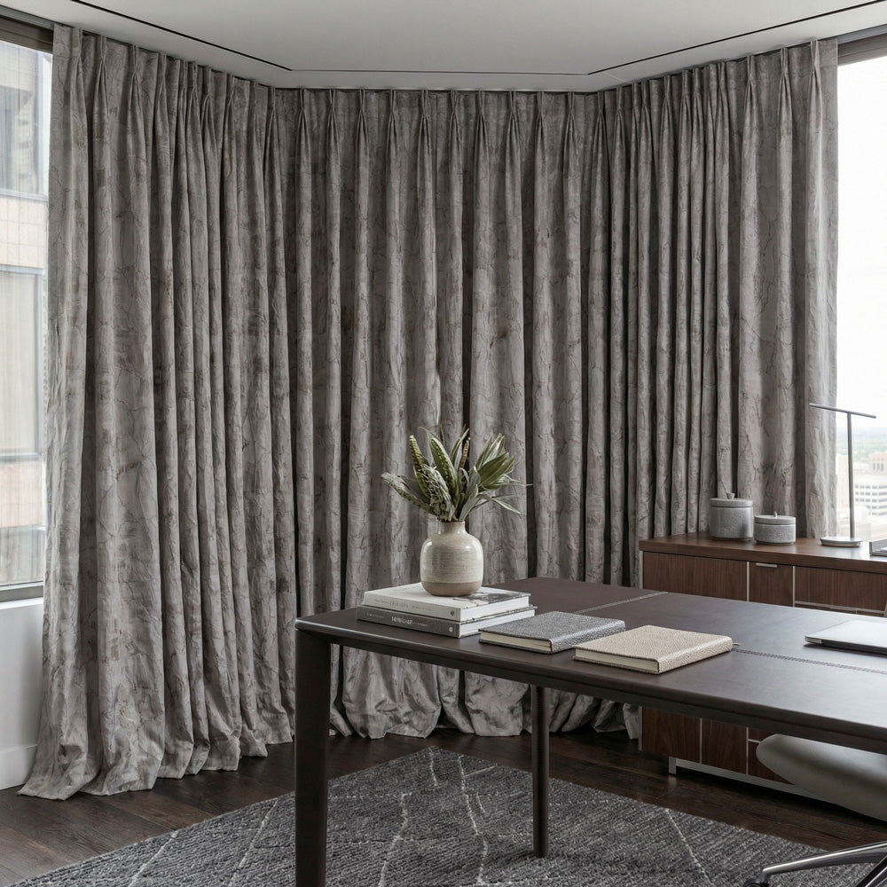 Lennon Embossed Withered Lotus Abstract Curtains
