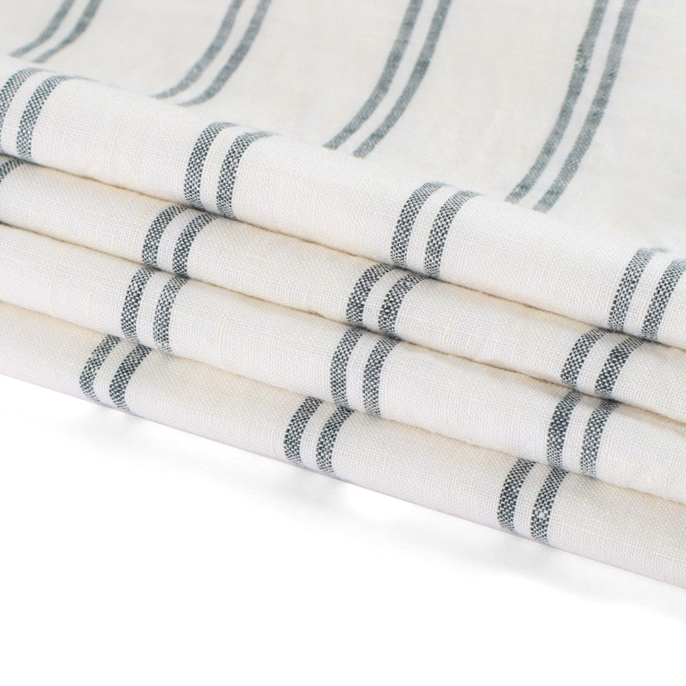 Voss Pinstripe 100% Pure Linen Roman Shade