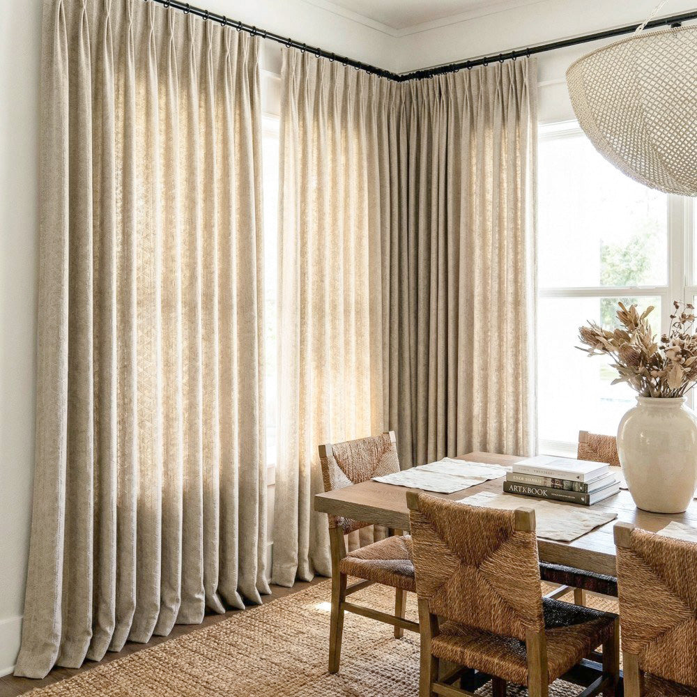 Lilian Diamond Textured Linen Cotton Curtains