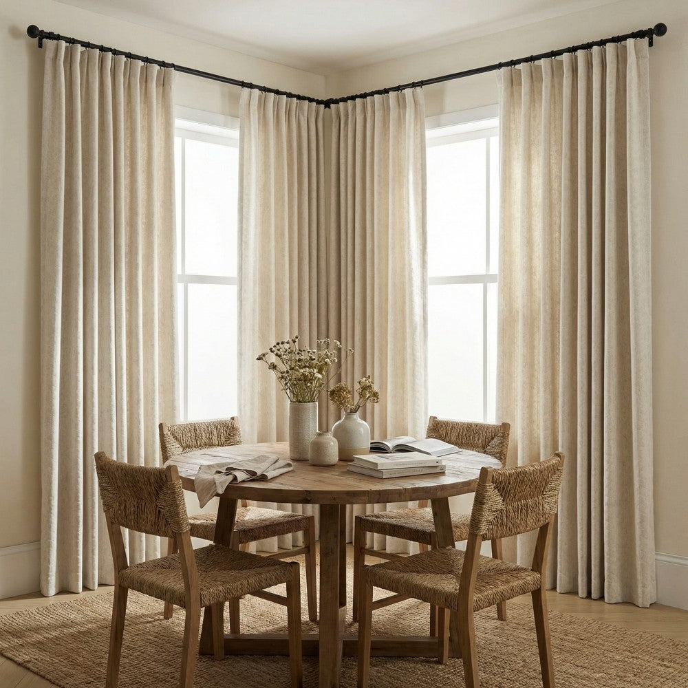 Lilian Diamond Textured Linen Cotton Curtains