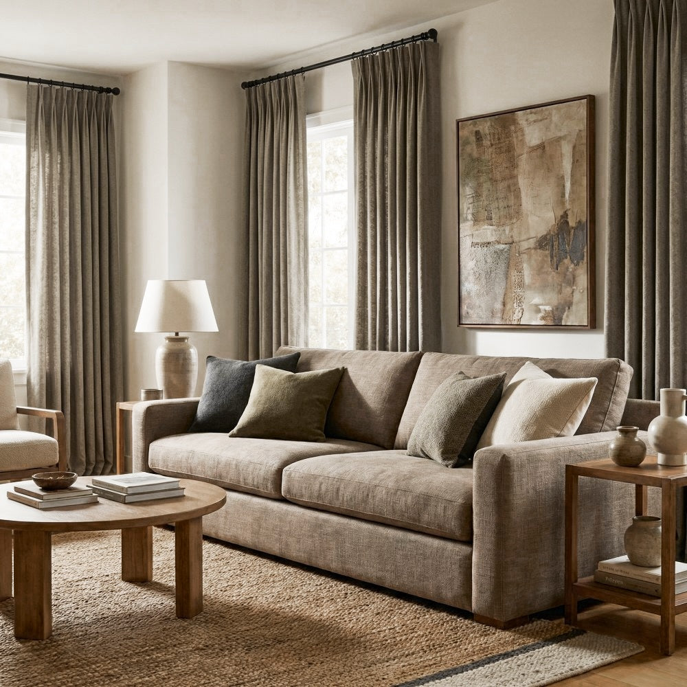 Lilian Diamond Textured Linen Cotton Curtains