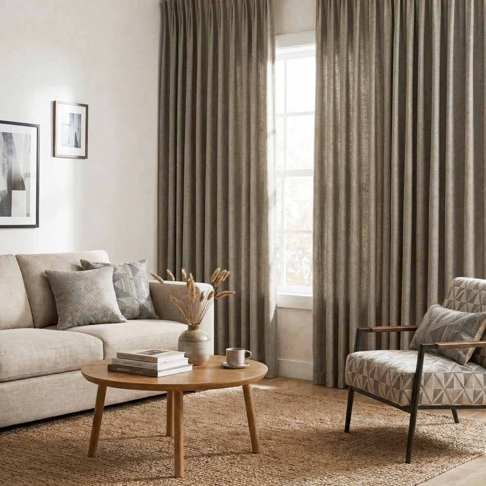 Lilian Diamond Textured Linen Cotton Curtains
