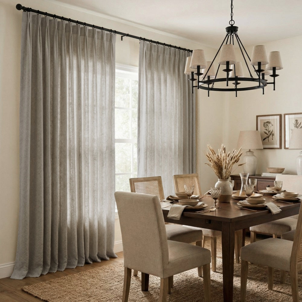 Lilian Diamond Textured Linen Cotton Curtains