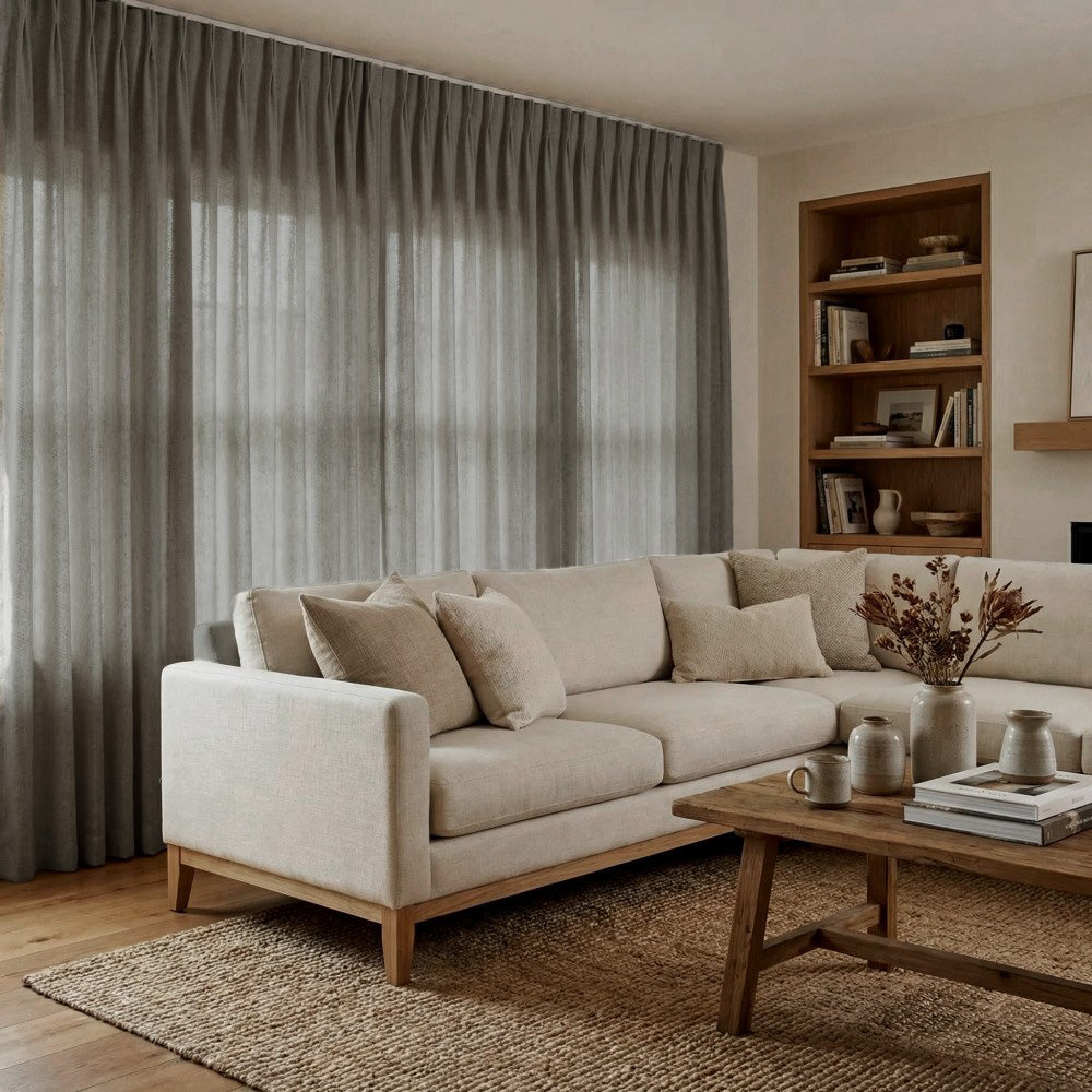 Lilian Diamond Textured Linen Cotton Curtains