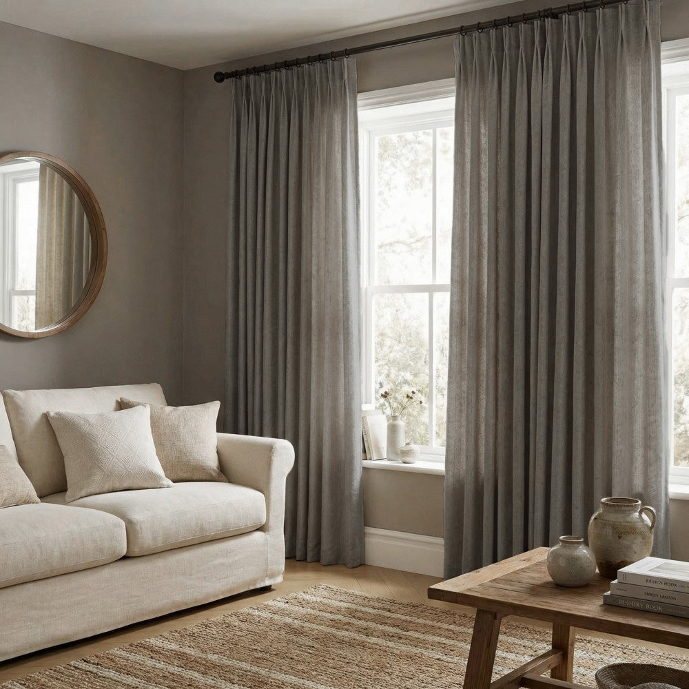 Lilian Diamond Textured Linen Cotton Curtains