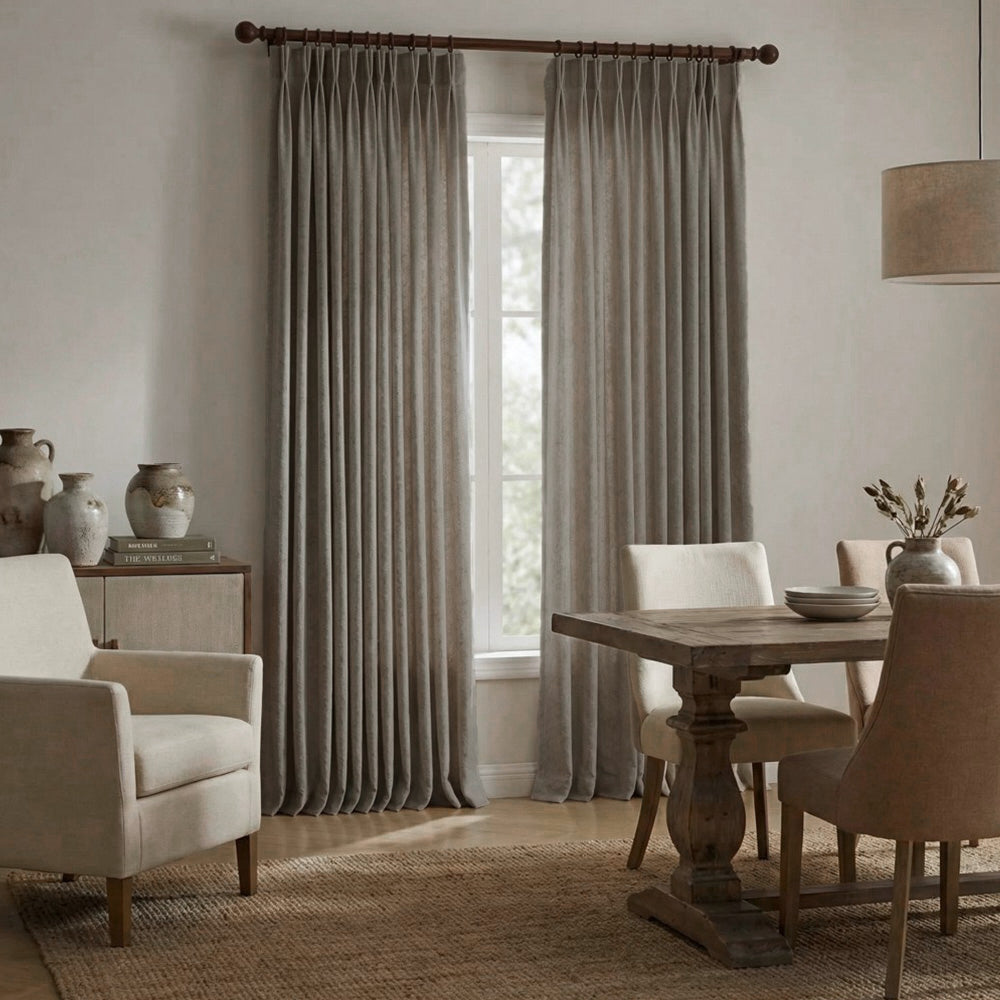 Lilian Diamond Textured Linen Cotton Curtains