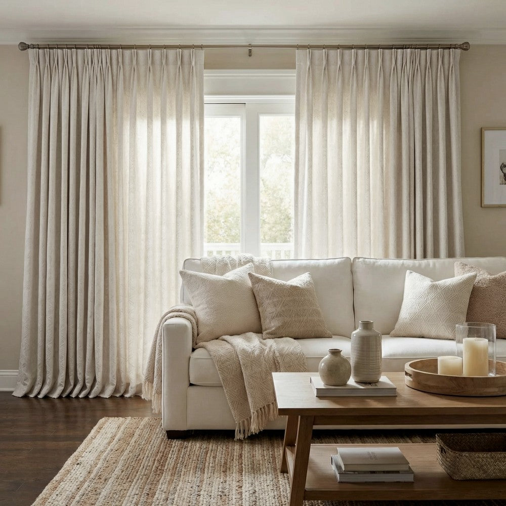 Lilian Diamond Textured Linen Cotton Curtains