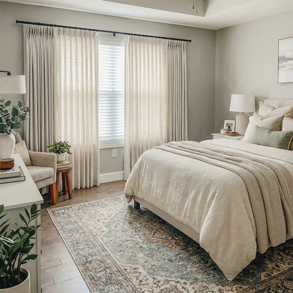 Lilian Diamond Textured Linen Cotton Curtains