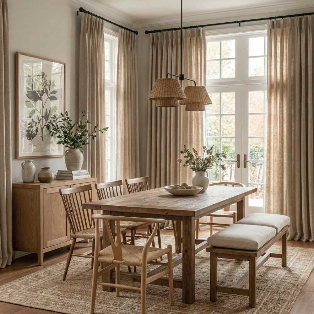 Lilian Diamond Textured Linen Cotton Curtains