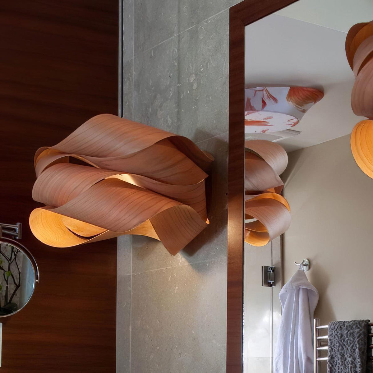 Wood Pendant Light Modern Wooden Hanging Ceiling Lamp Fixture
