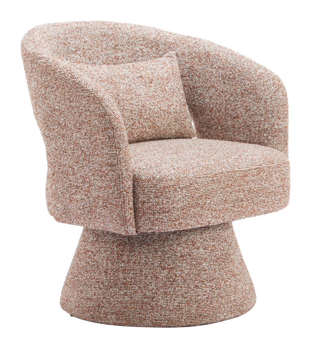 Liva Shearling Fabric Swivel Club Chair