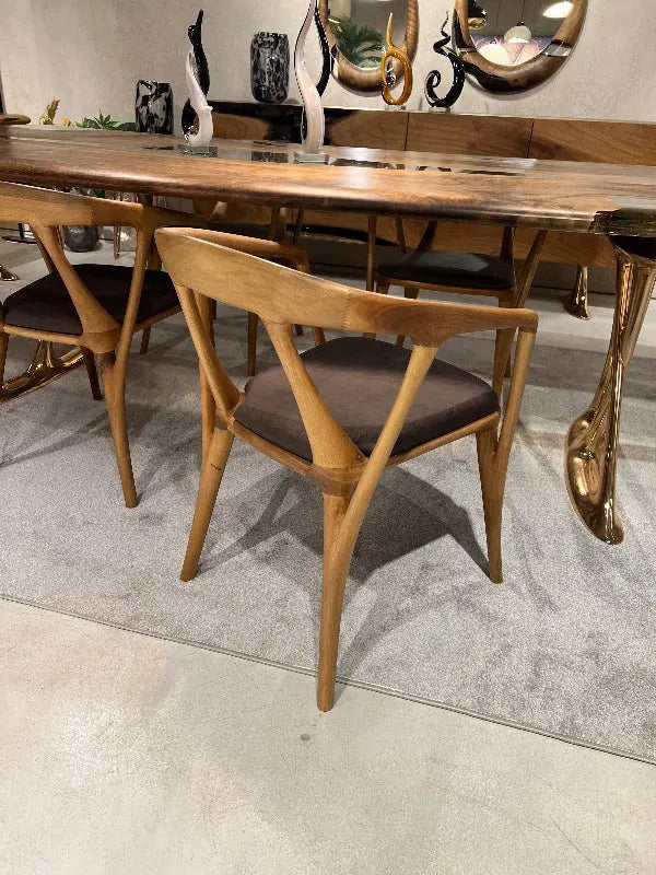 Luxury Premium Solid Walnut Chair - Italian Style