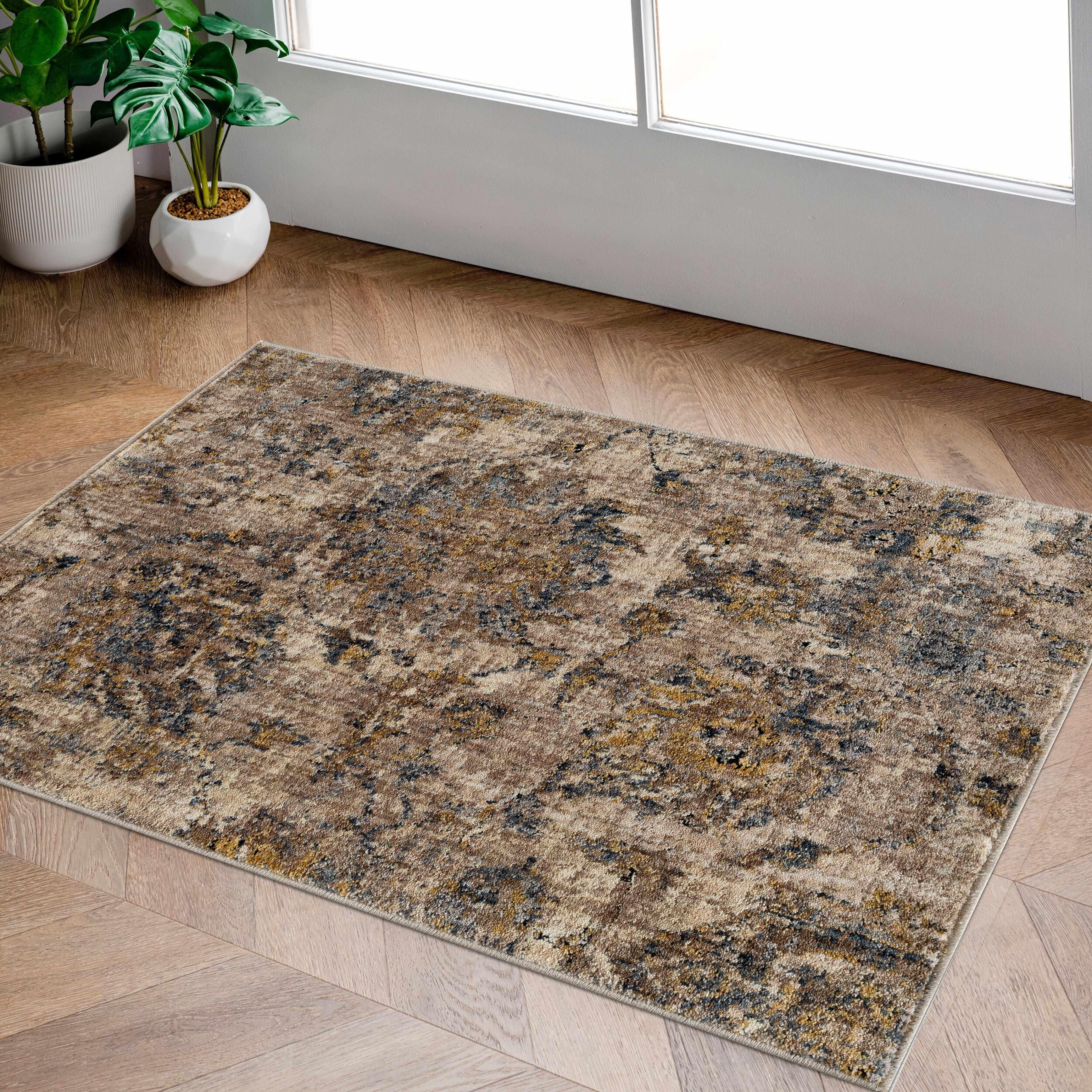 Morinville Teal Floral Rug - PRHOMZ