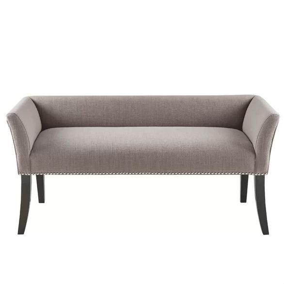 Modern Mid-Century Grey Upholstered Accent Bench - PRHOMZ