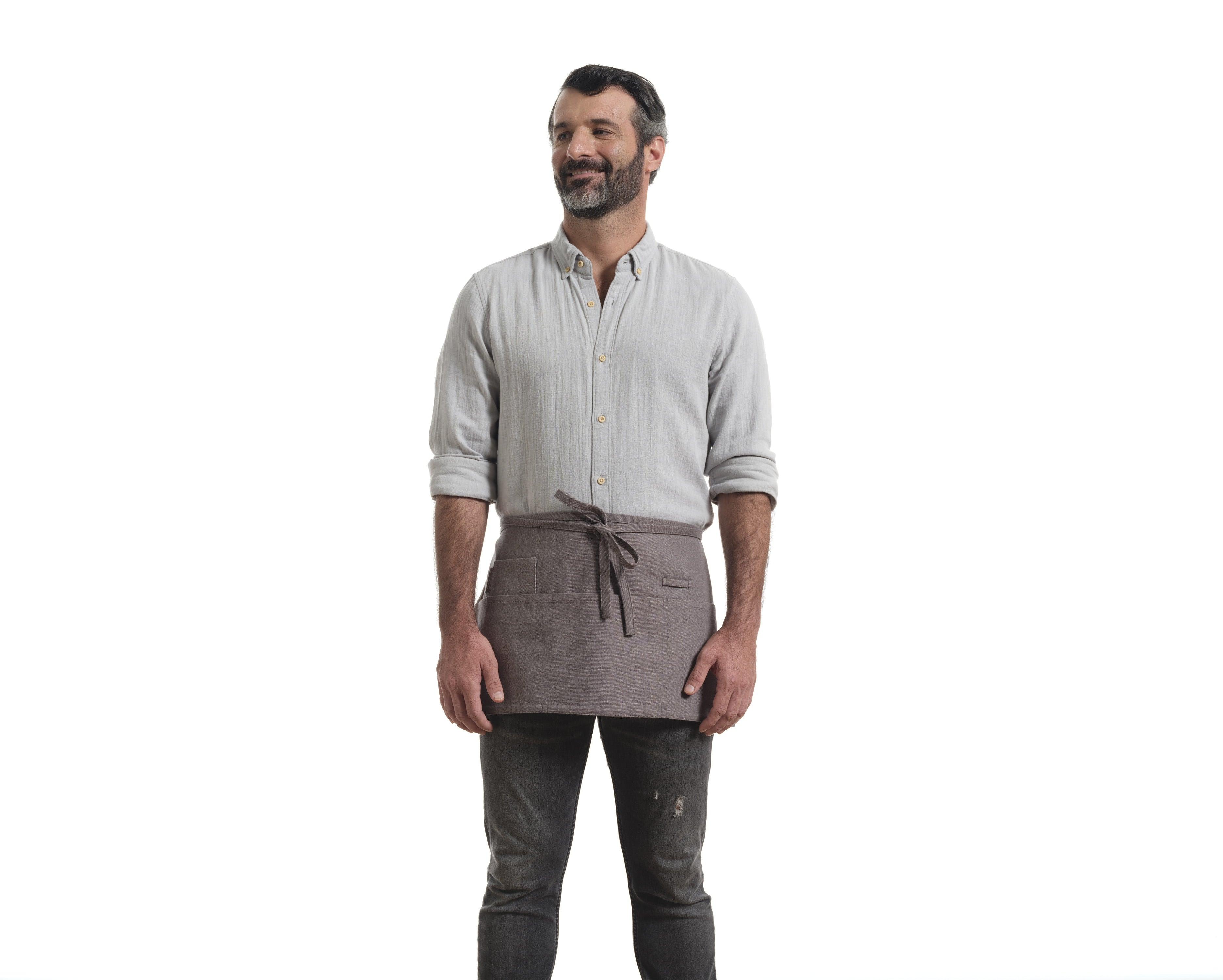 Waist Apron for Women and Men - Short Apron With 3 Pockets - PRHOMZ