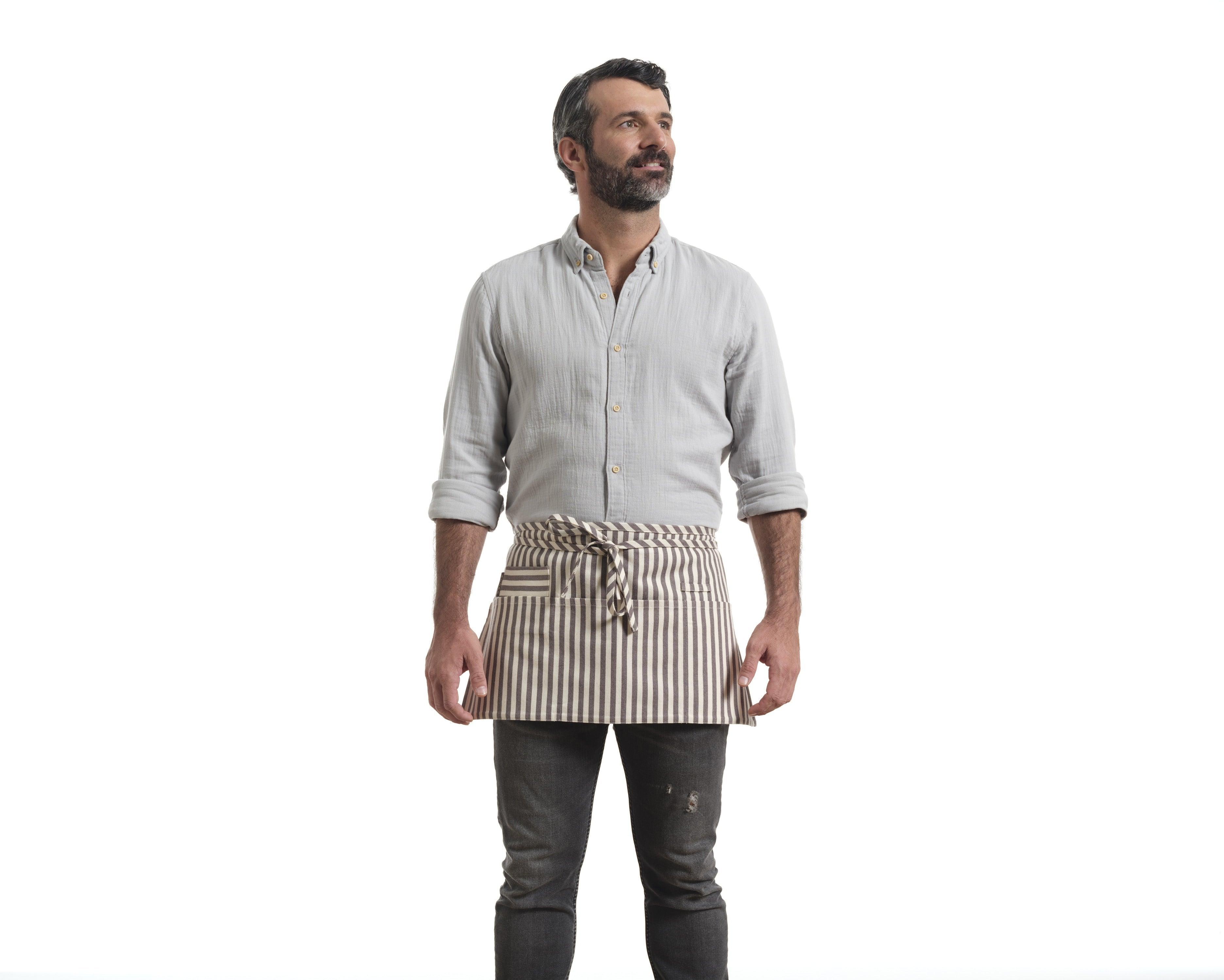 Waist Apron for Women and Men - Short Apron With 3 Pockets - PRHOMZ