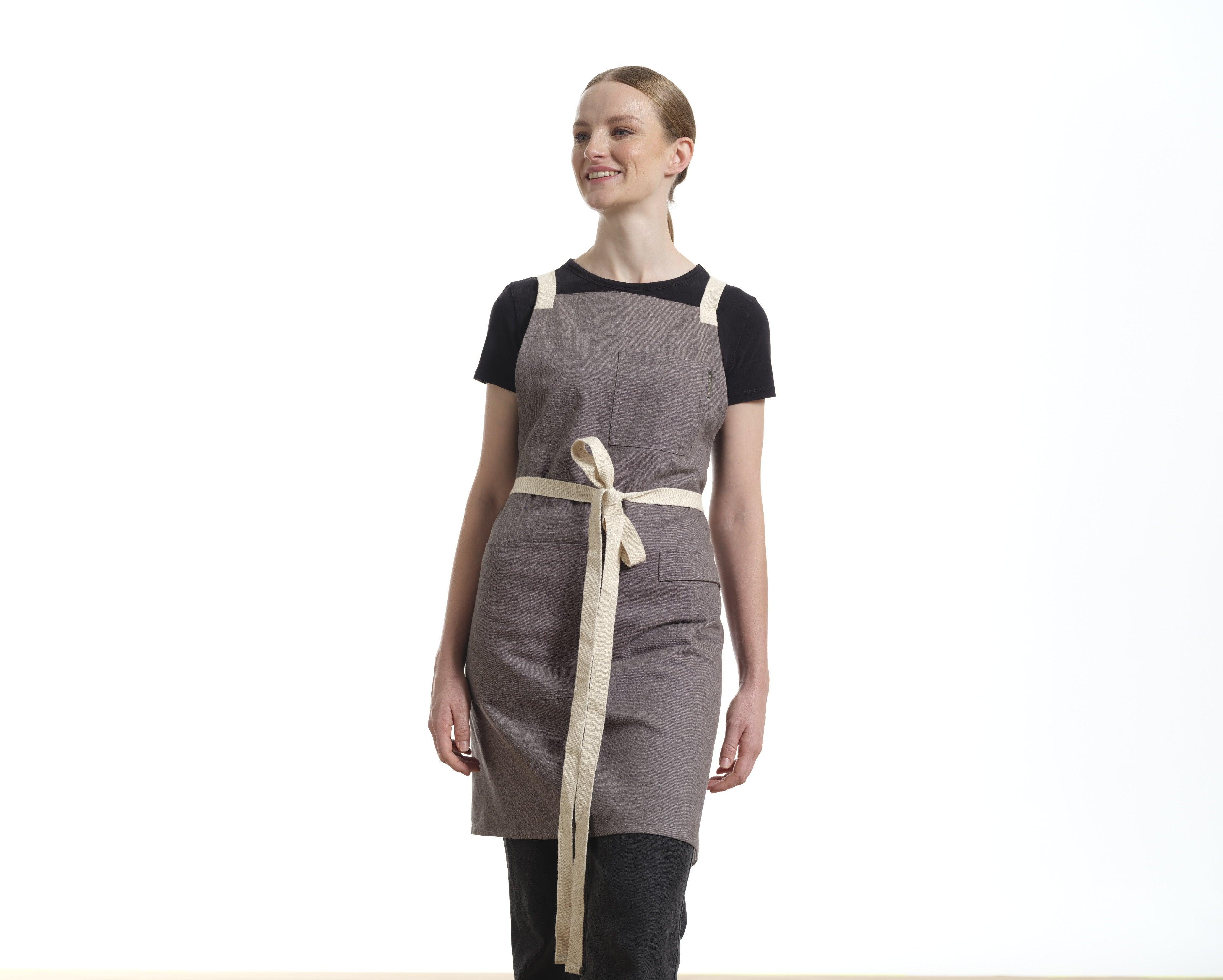 Crossback Apron with Pockets, Gardening Apron and Serving Aprons - PRHOMZ