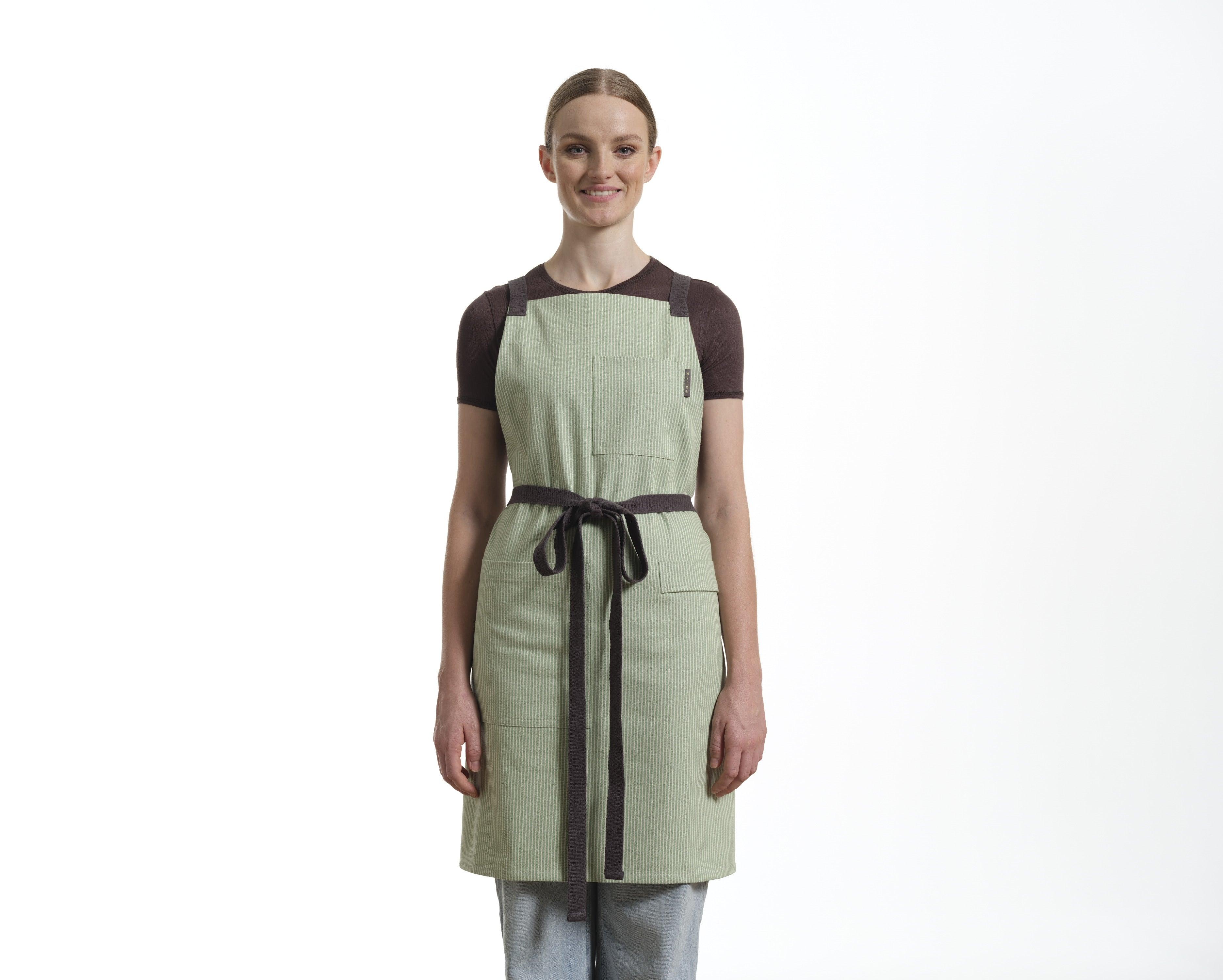 Crossback Apron with Pockets, Gardening Apron and Serving Aprons - PRHOMZ