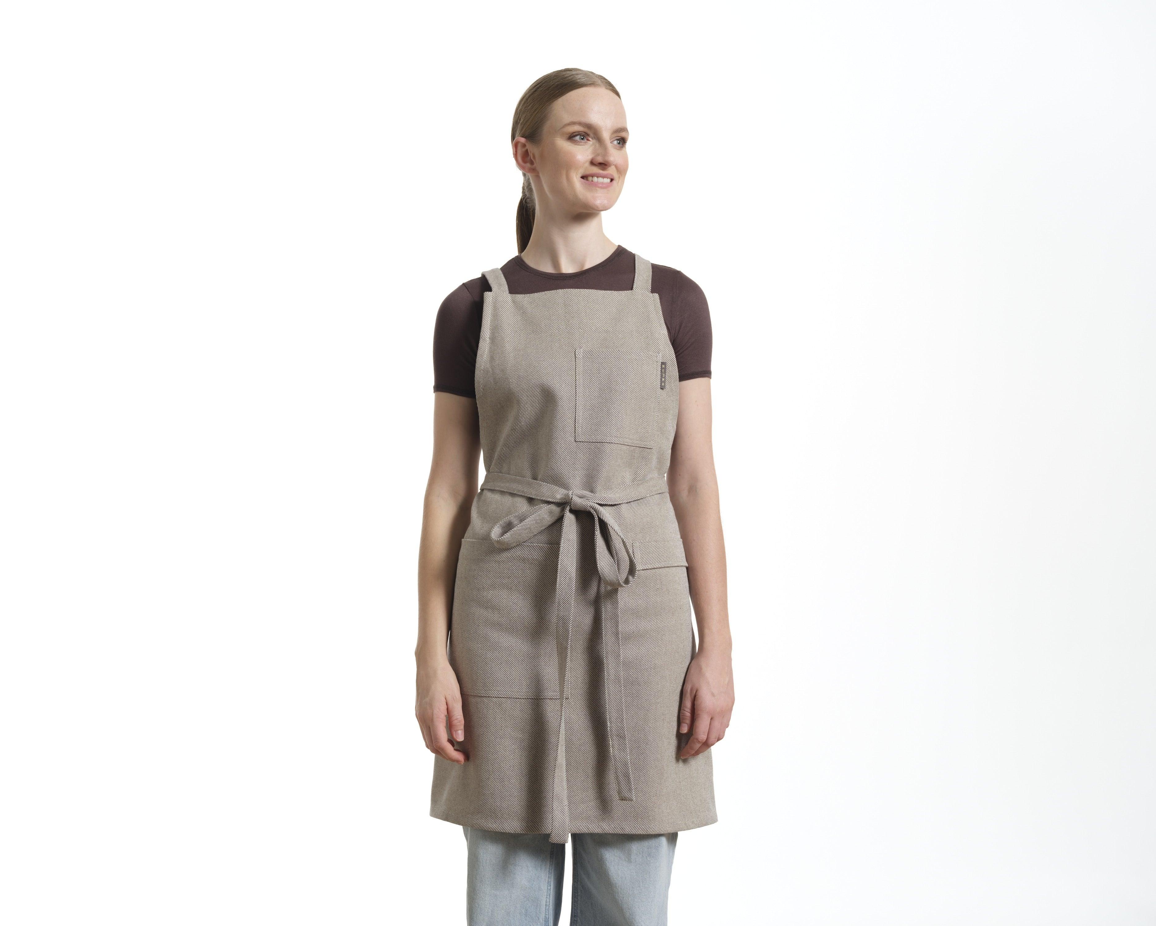Crossback Apron with Pockets, Gardening Apron and Serving Aprons - PRHOMZ