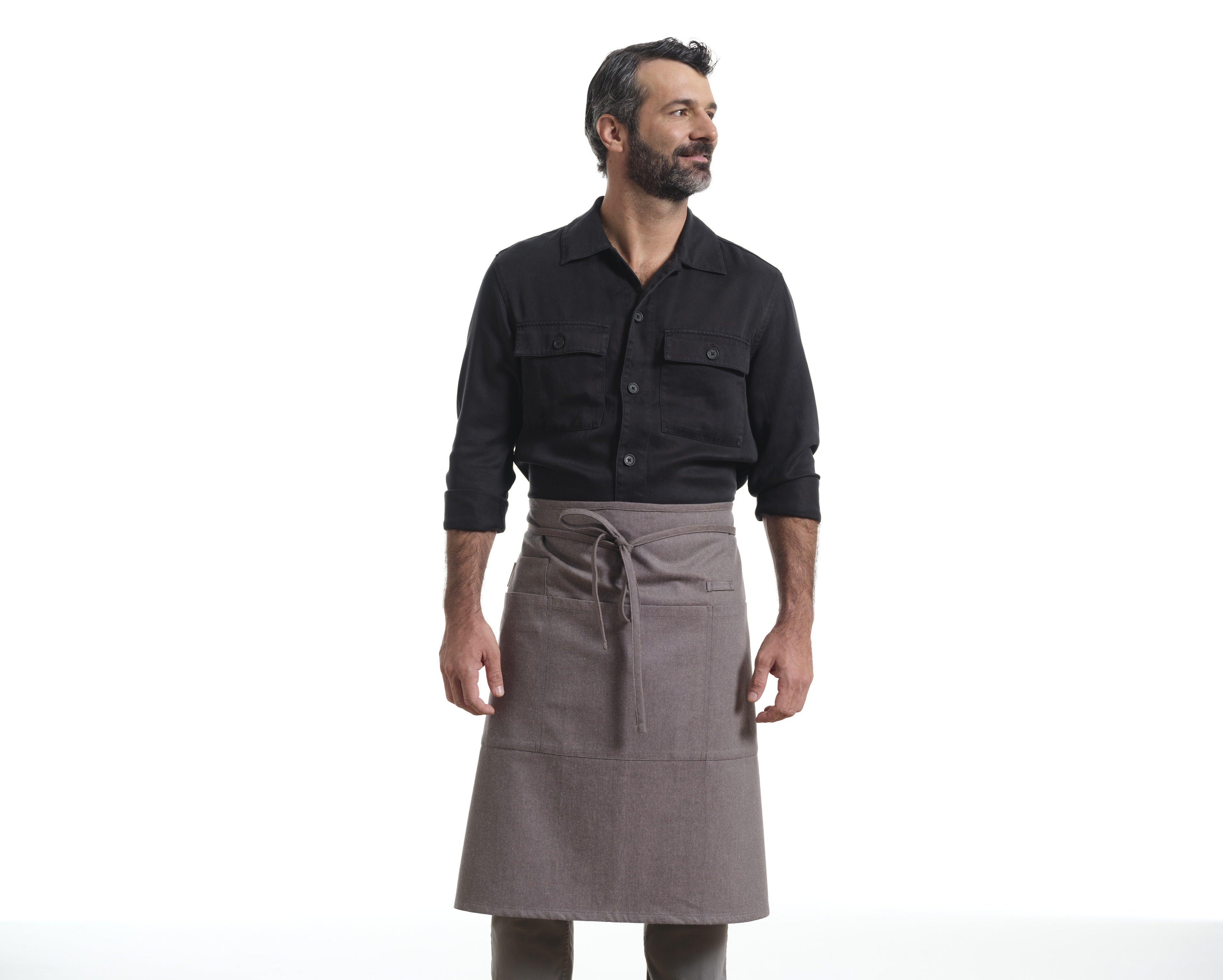 Bistro Apron with Pockets, Cotton Apron for Kitchen & Restaurant - PRHOMZ