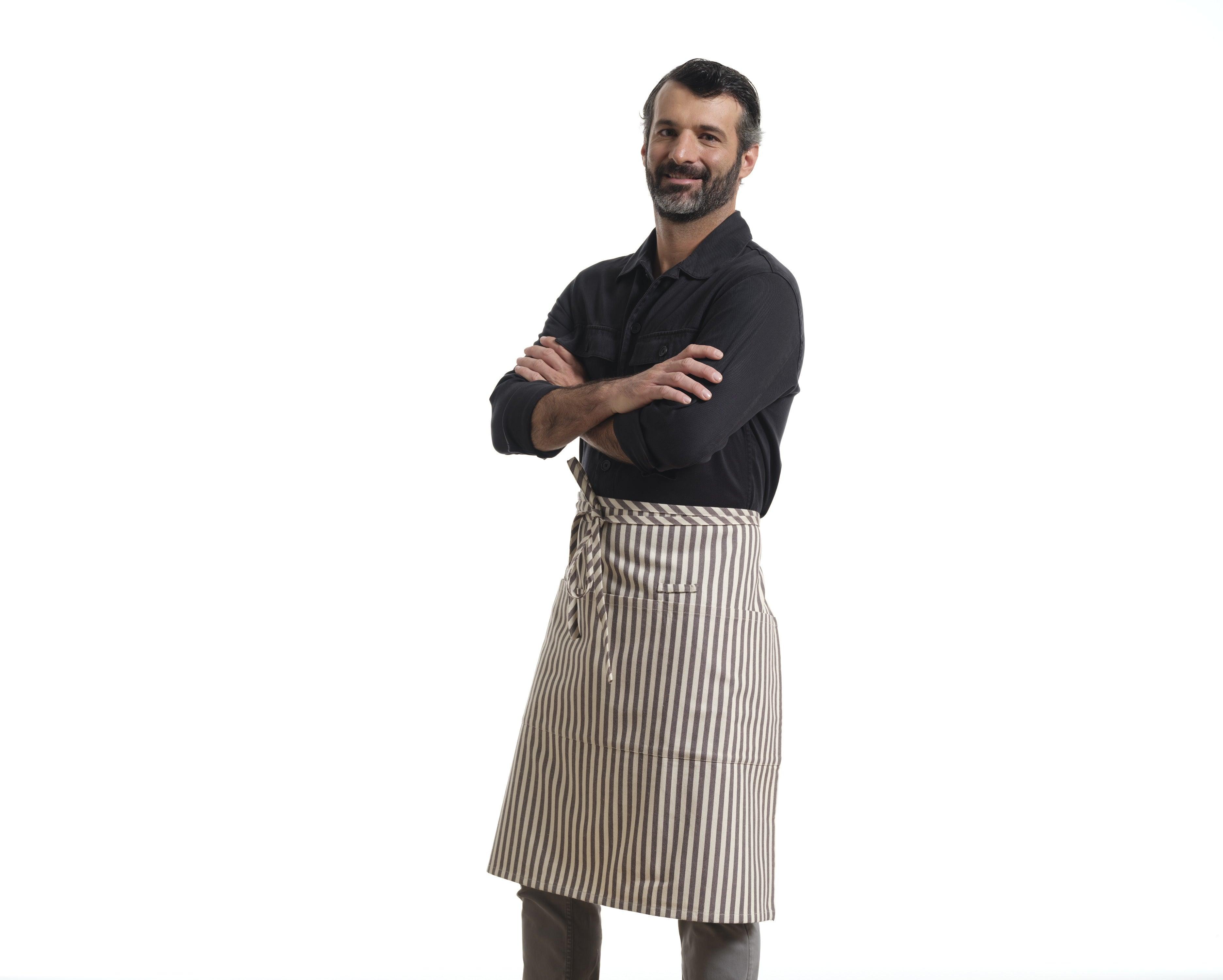 Bistro Apron with Pockets, Cotton Apron for Kitchen & Restaurant - PRHOMZ