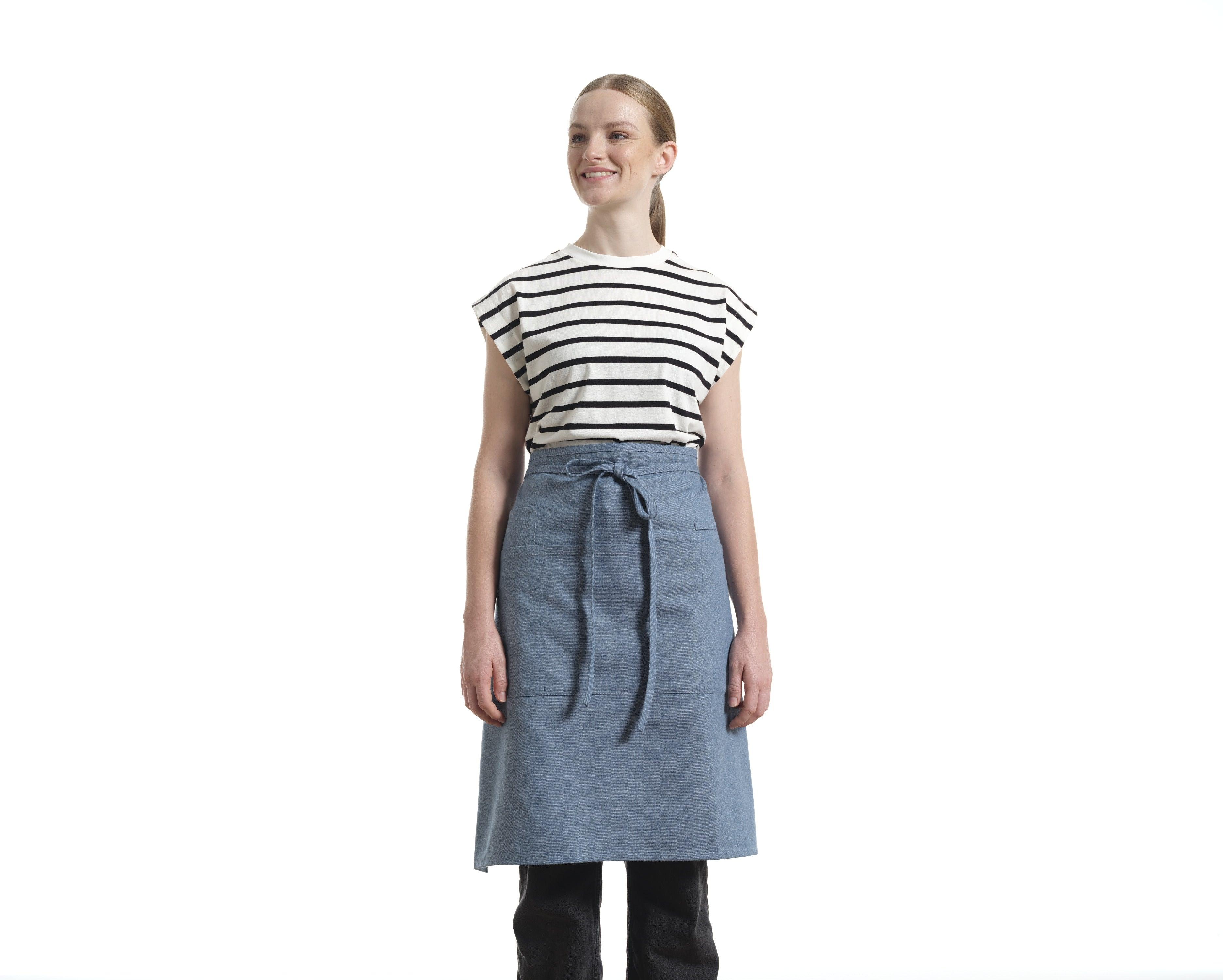 Bistro Apron with Pockets, Cotton Apron for Kitchen & Restaurant - PRHOMZ