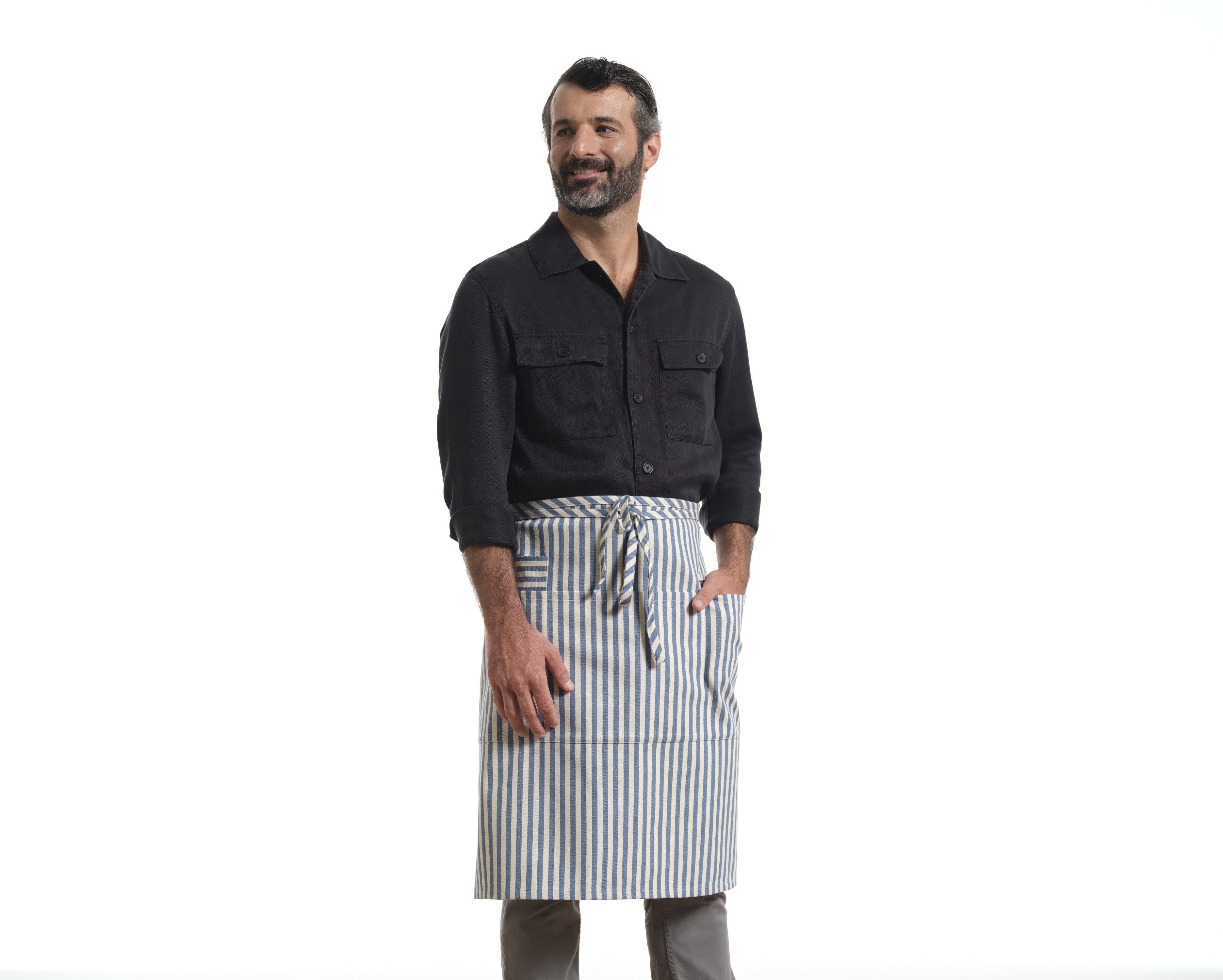 Bistro Apron with Pockets, Cotton Apron for Kitchen & Restaurant - PRHOMZ