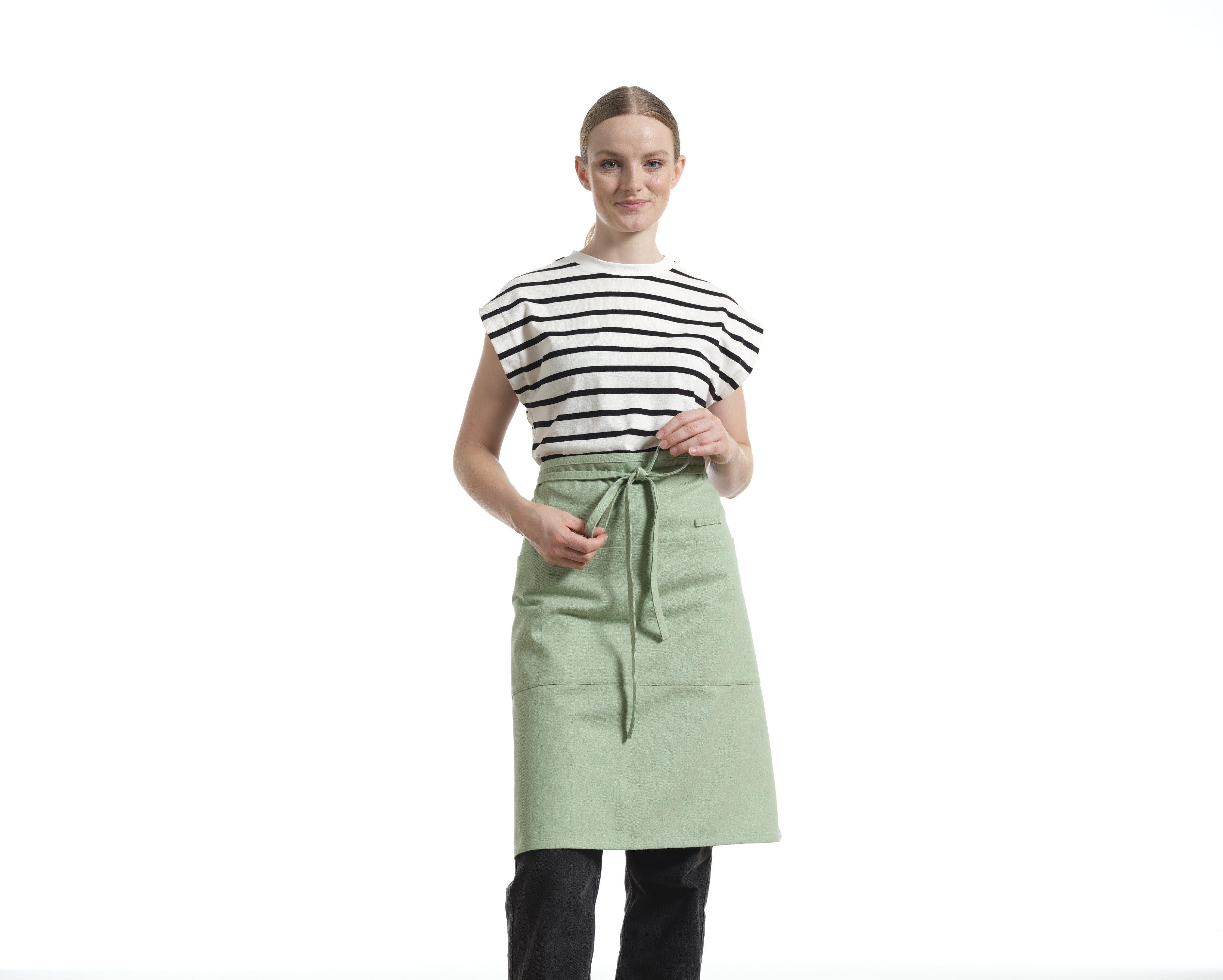 Bistro Apron with Pockets, Cotton Apron for Kitchen & Restaurant - PRHOMZ