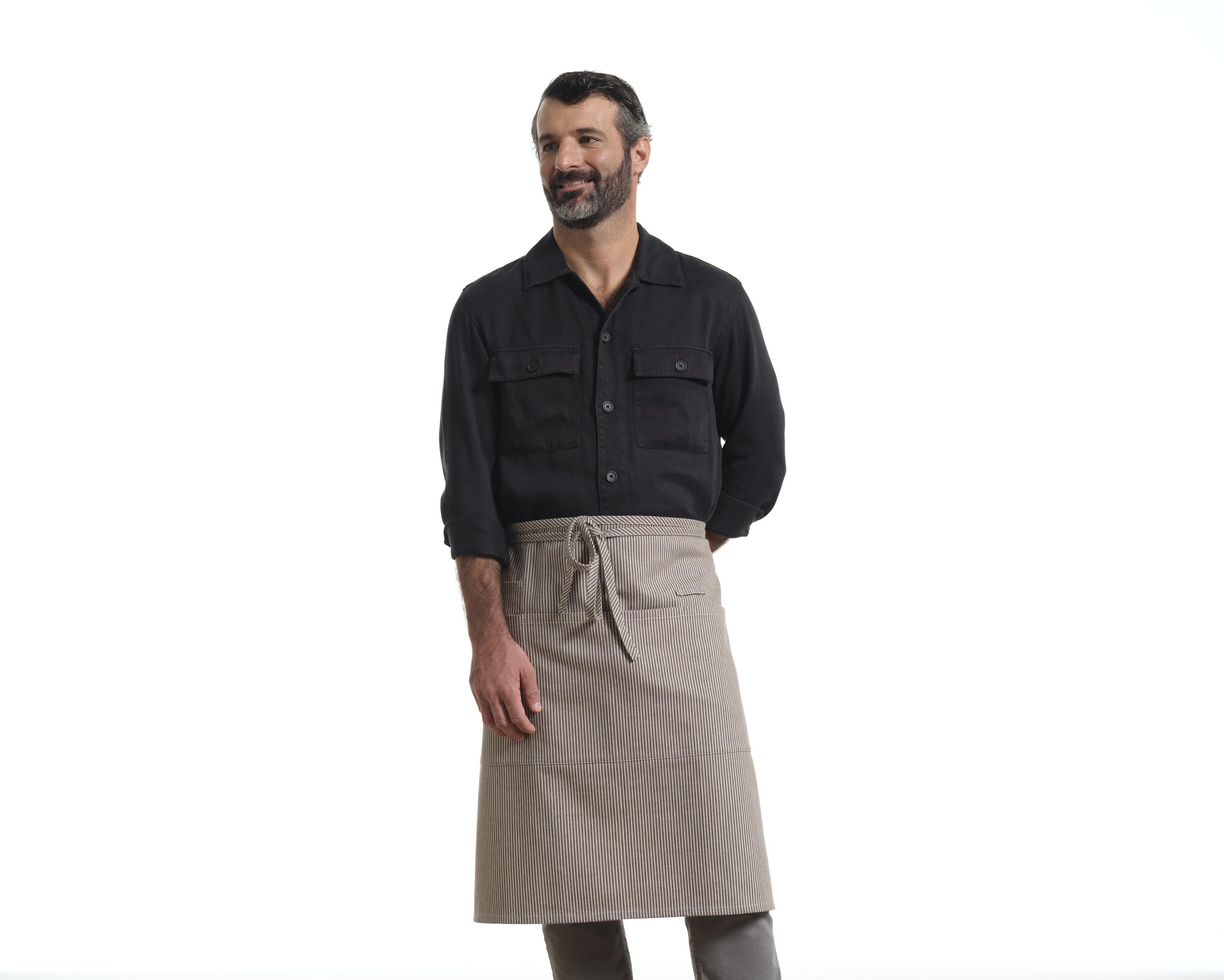 Bistro Apron with Pockets, Cotton Apron for Kitchen & Restaurant - PRHOMZ