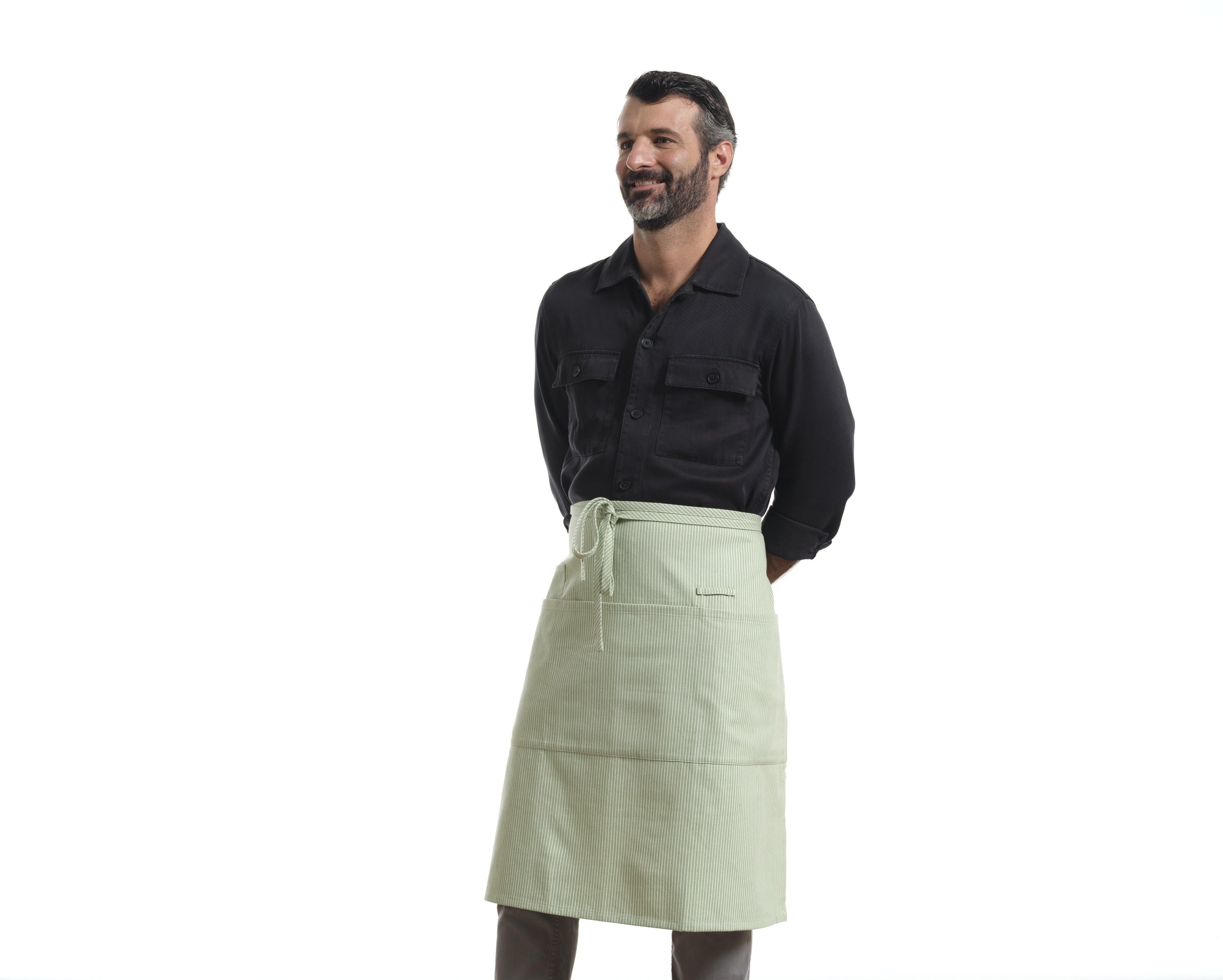 Bistro Apron with Pockets, Cotton Apron for Kitchen & Restaurant - PRHOMZ