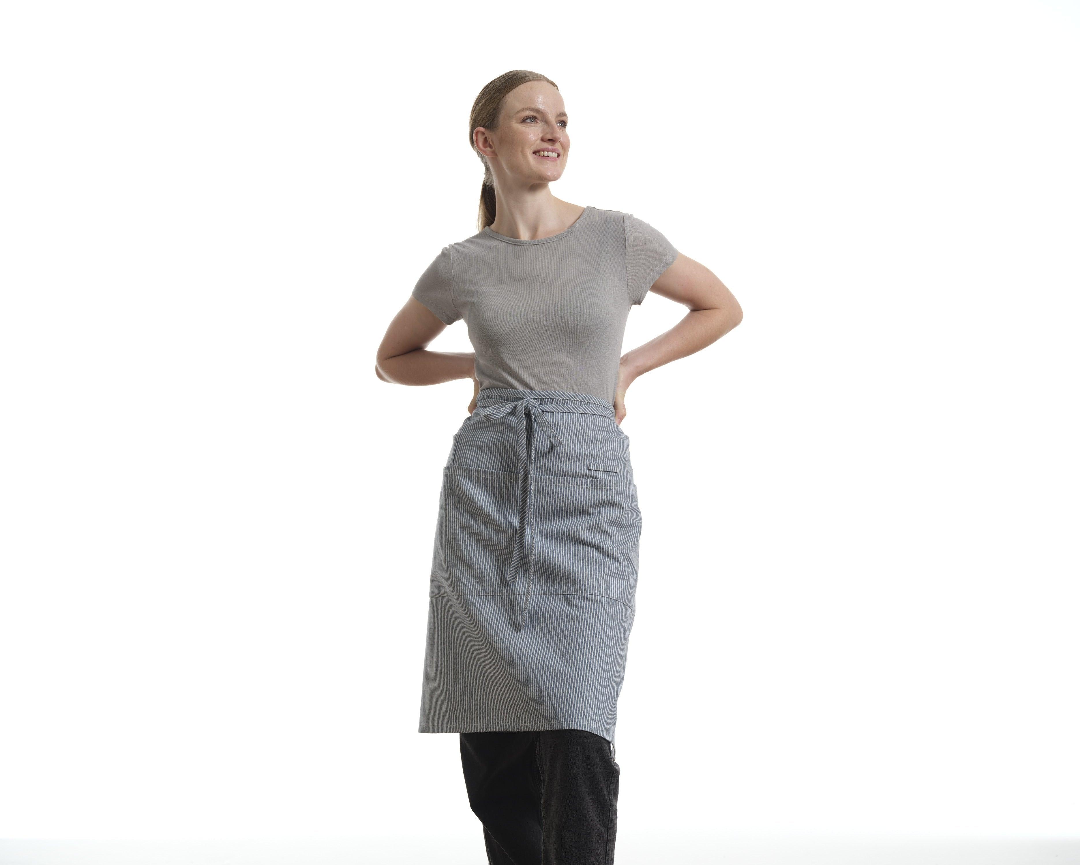 Bistro Apron with Pockets, Cotton Apron for Kitchen & Restaurant - PRHOMZ