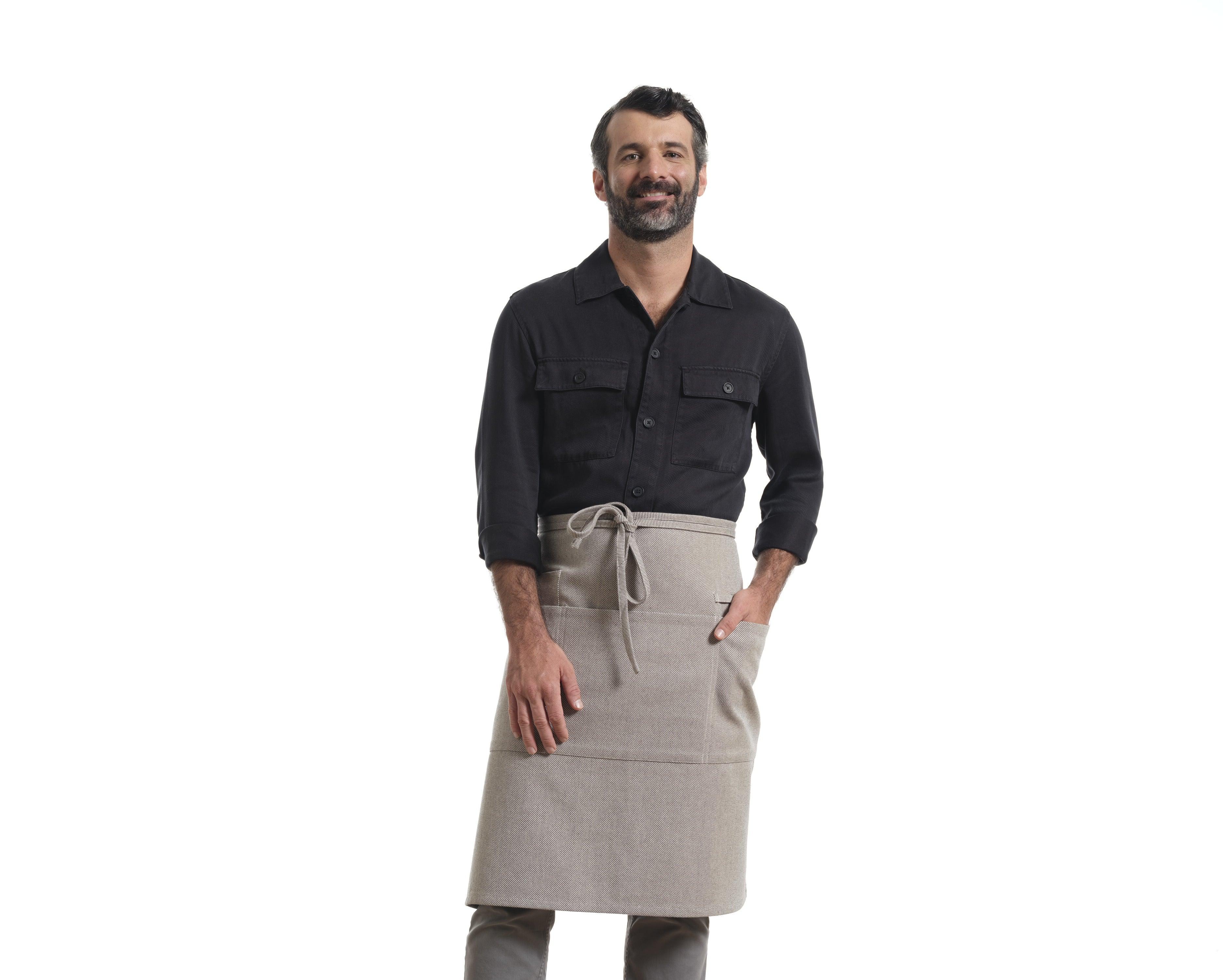 Bistro Apron with Pockets, Cotton Apron for Kitchen & Restaurant - PRHOMZ