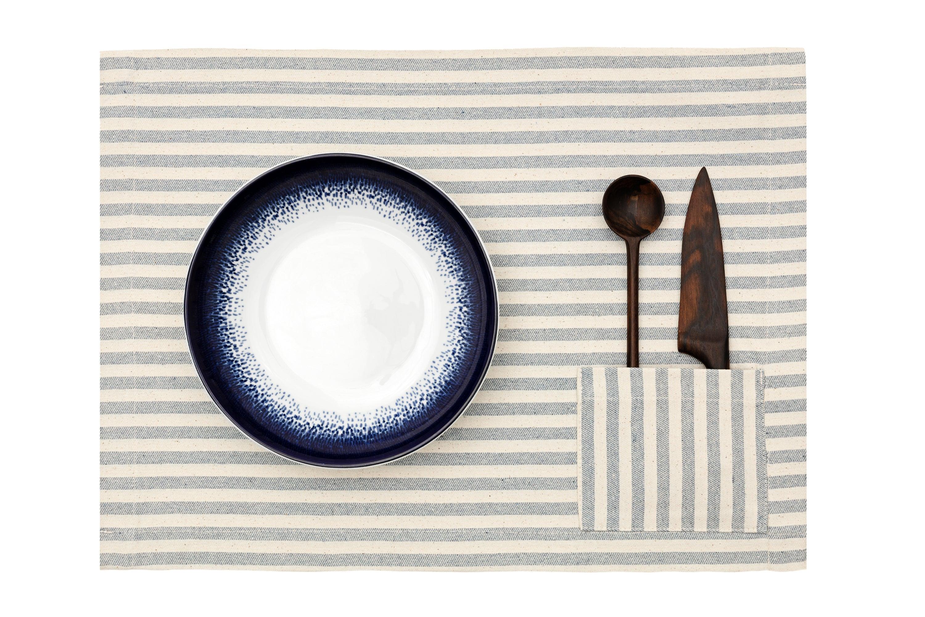 Placemats with Pocket, Set of 4 - Denim-2