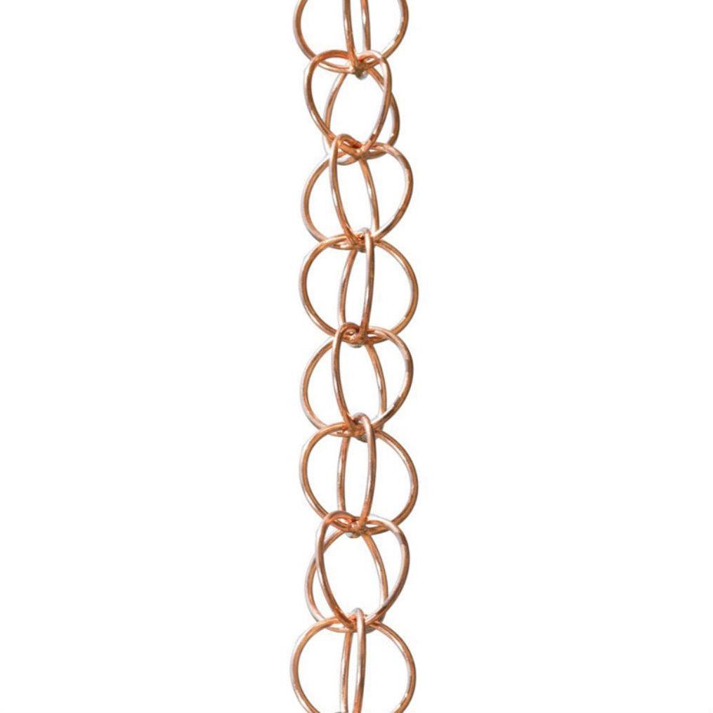 Pure Copper Rings 8.5-ft Rain Chain Rain Gutter Downspout - PRHOMZ