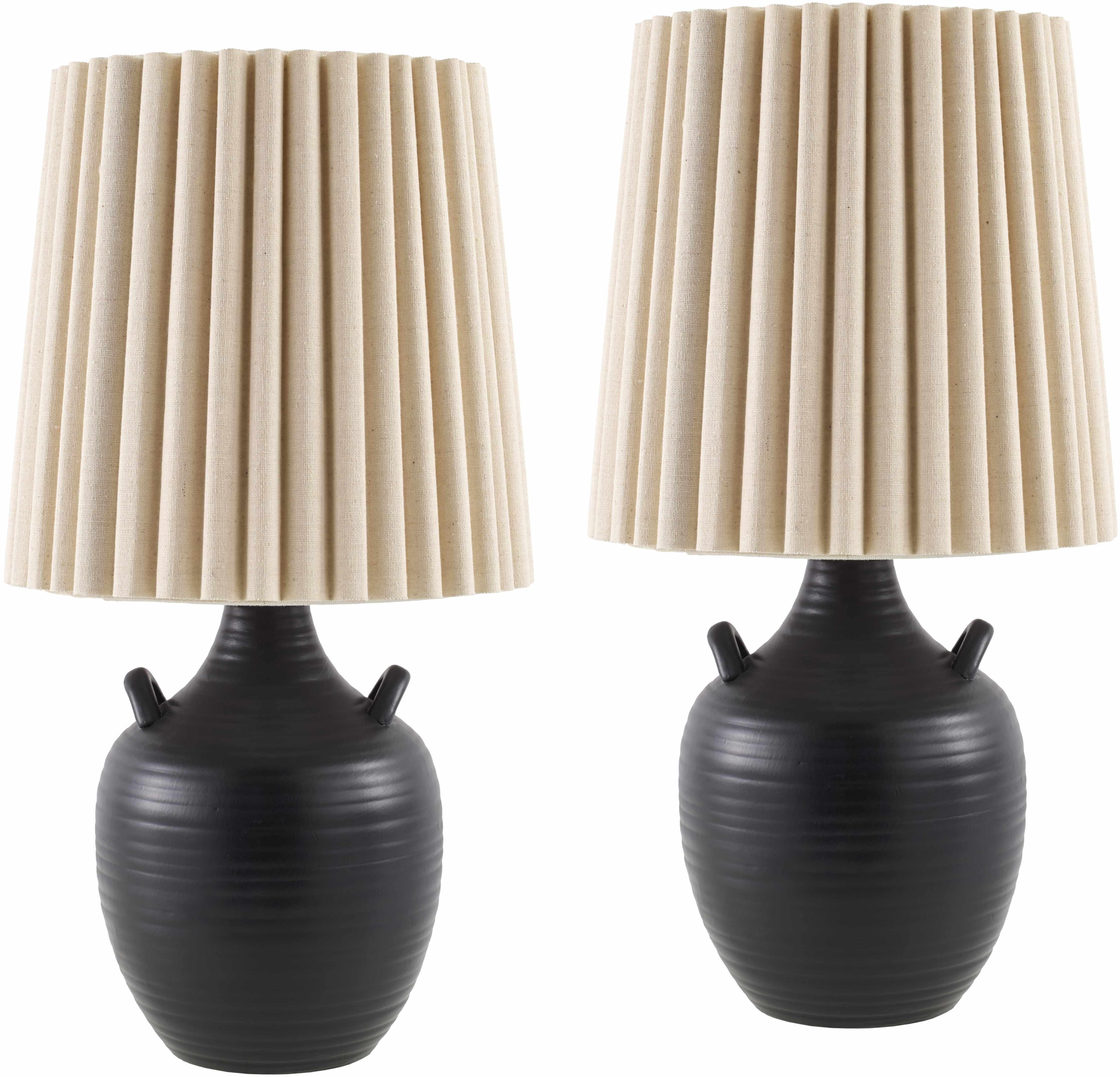 Marostica Black & Cream Ceramic Table Lamp - PRHOMZ