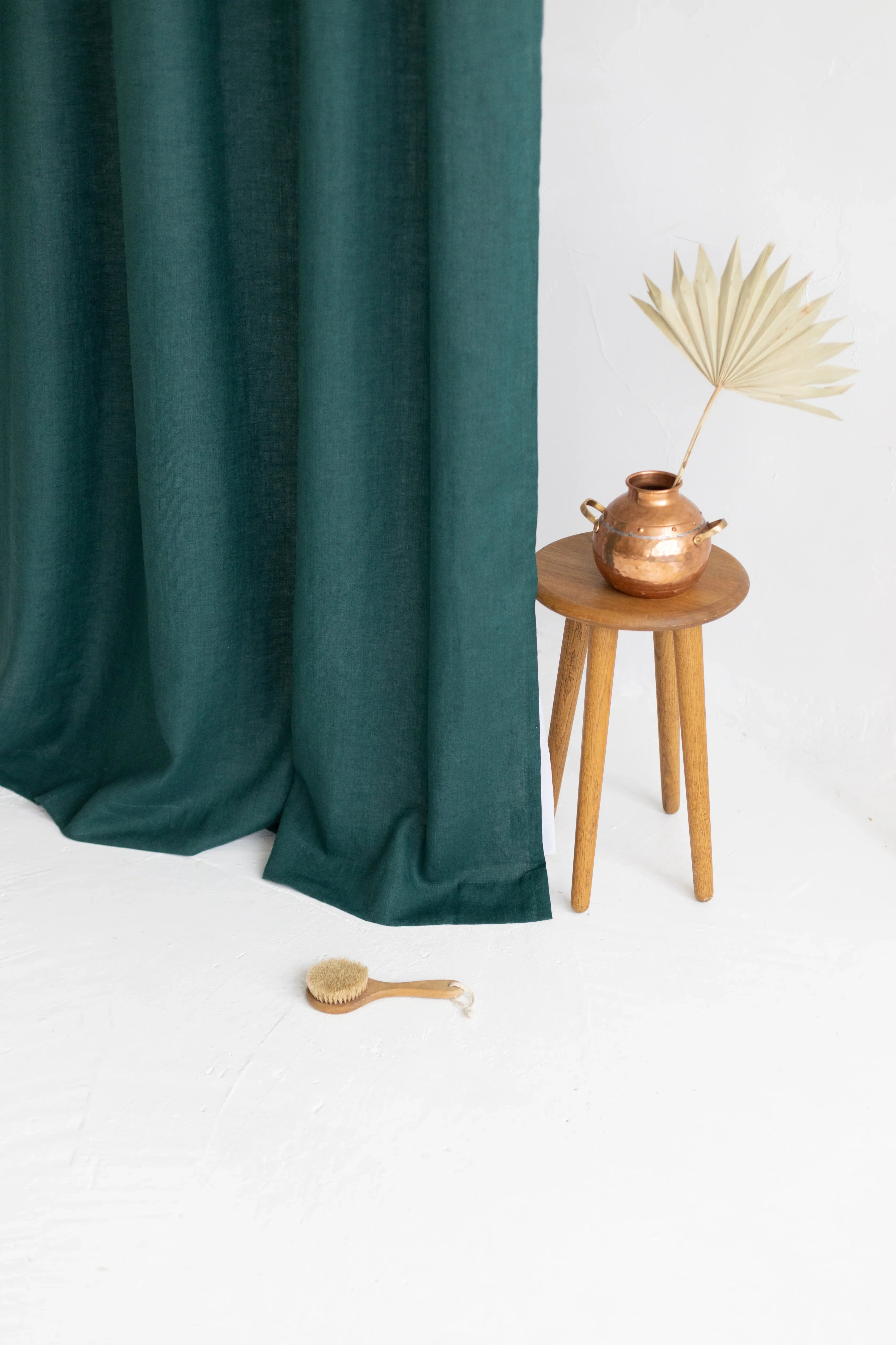 Atlantic Blue Linen Shower Curtain | Eco-Friendly, Mold-Resistant & Plastic-Free | UK Made-4